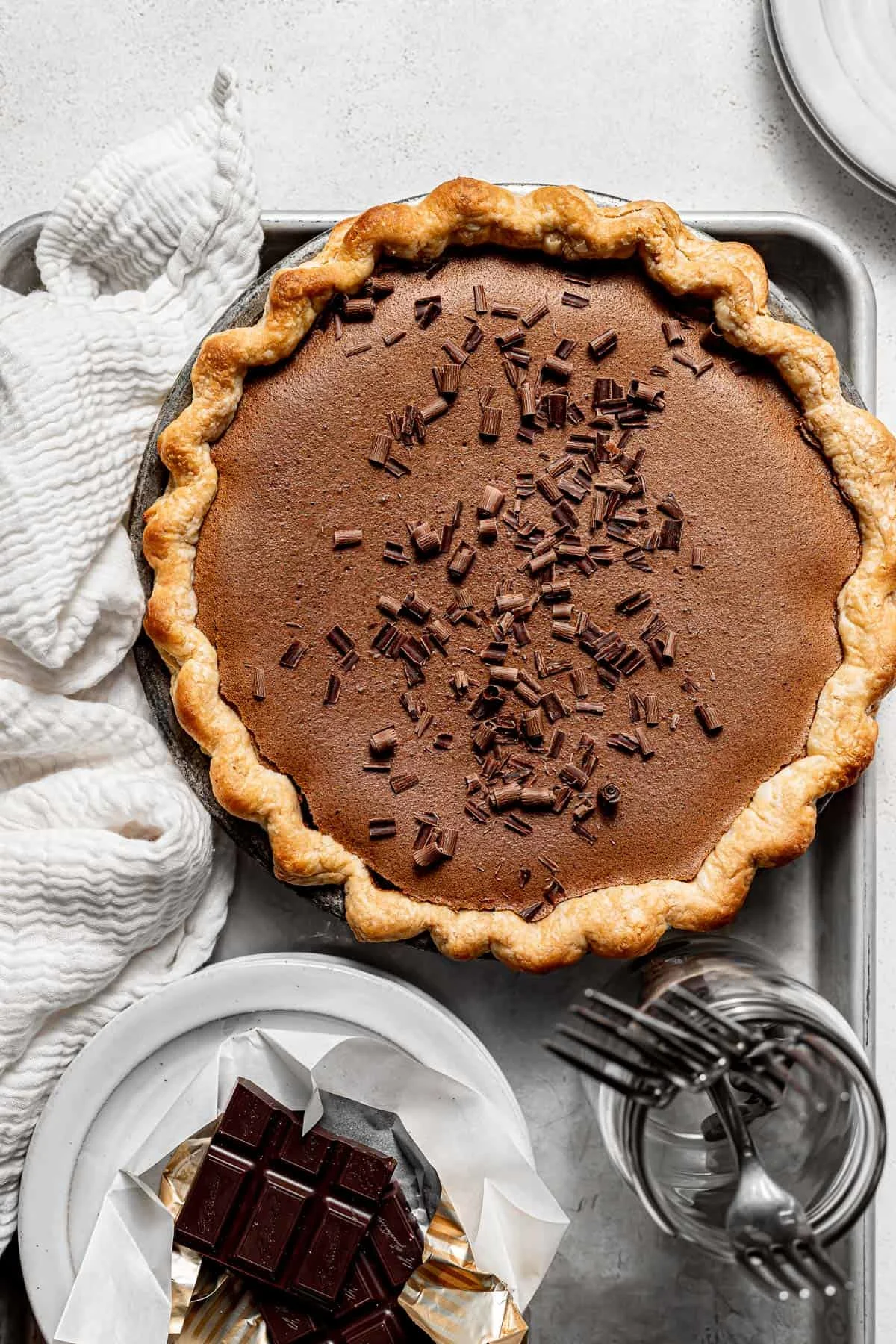 Dark Chocolate Chess Pie