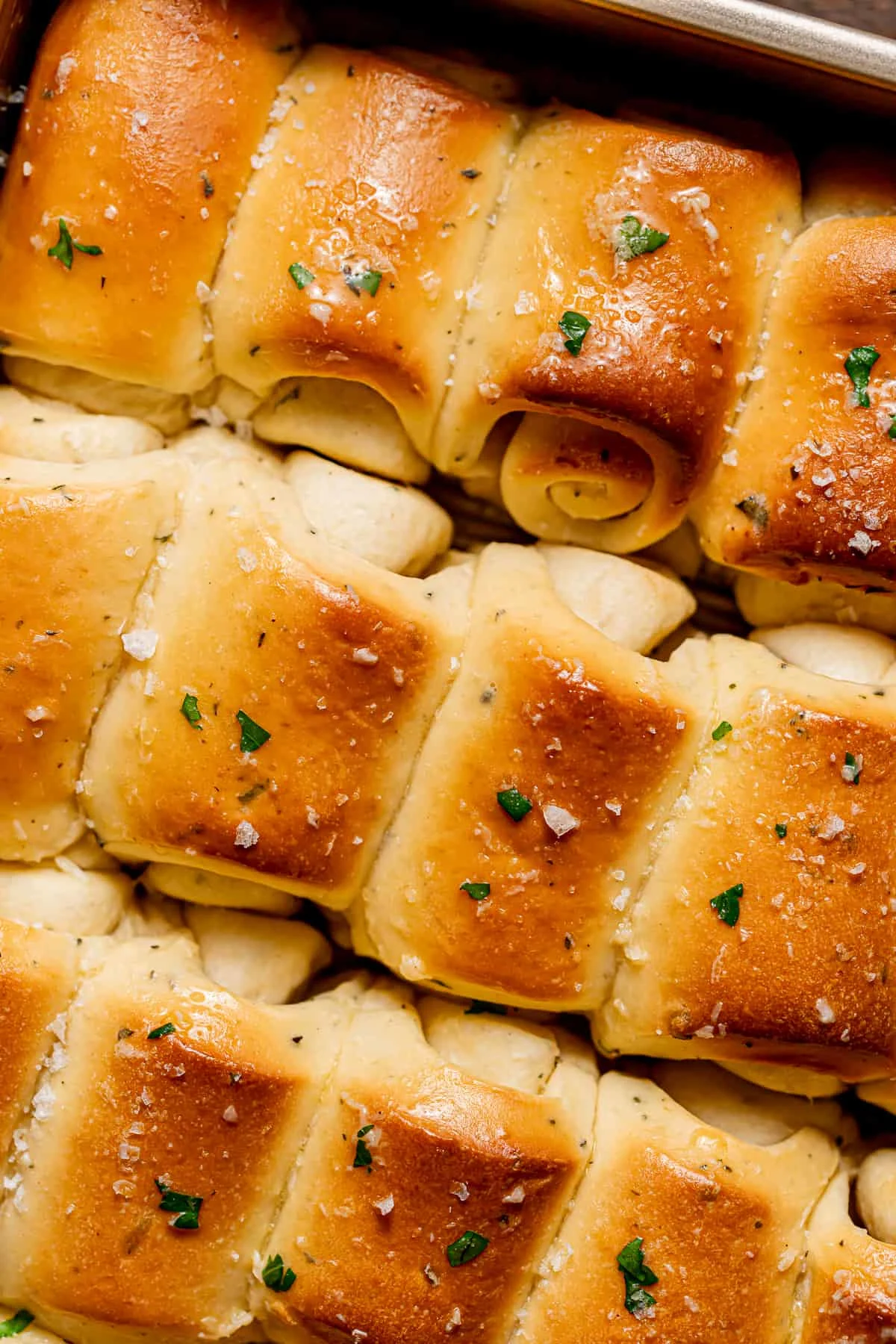 Garlic Herb Parker House Rolls