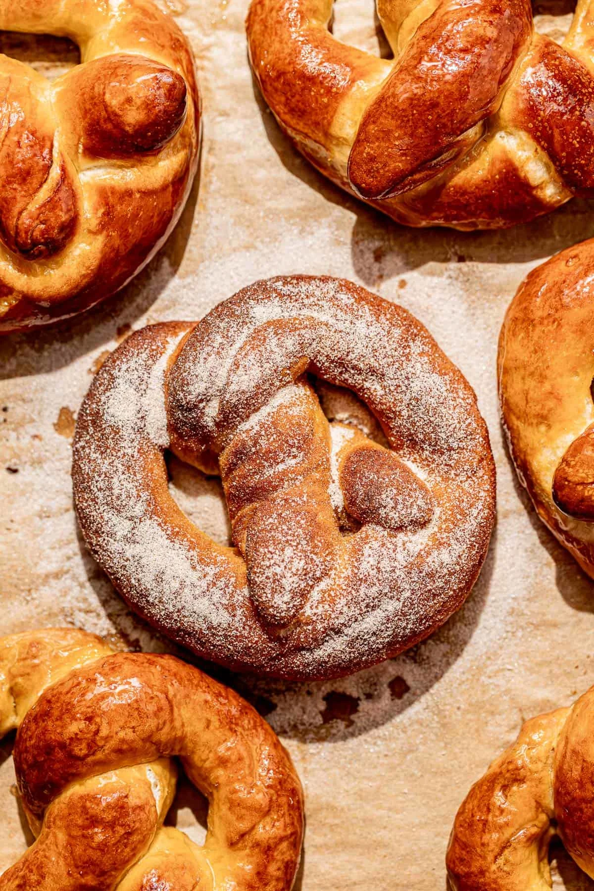 Soft Cinnamon Sugar Pretzels