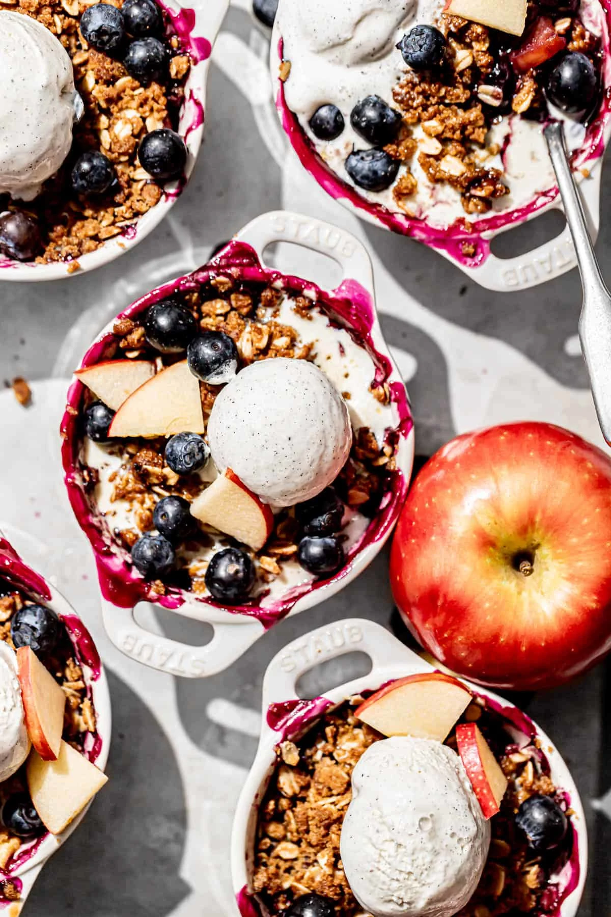 Individual Blueberry and Apple Crumble