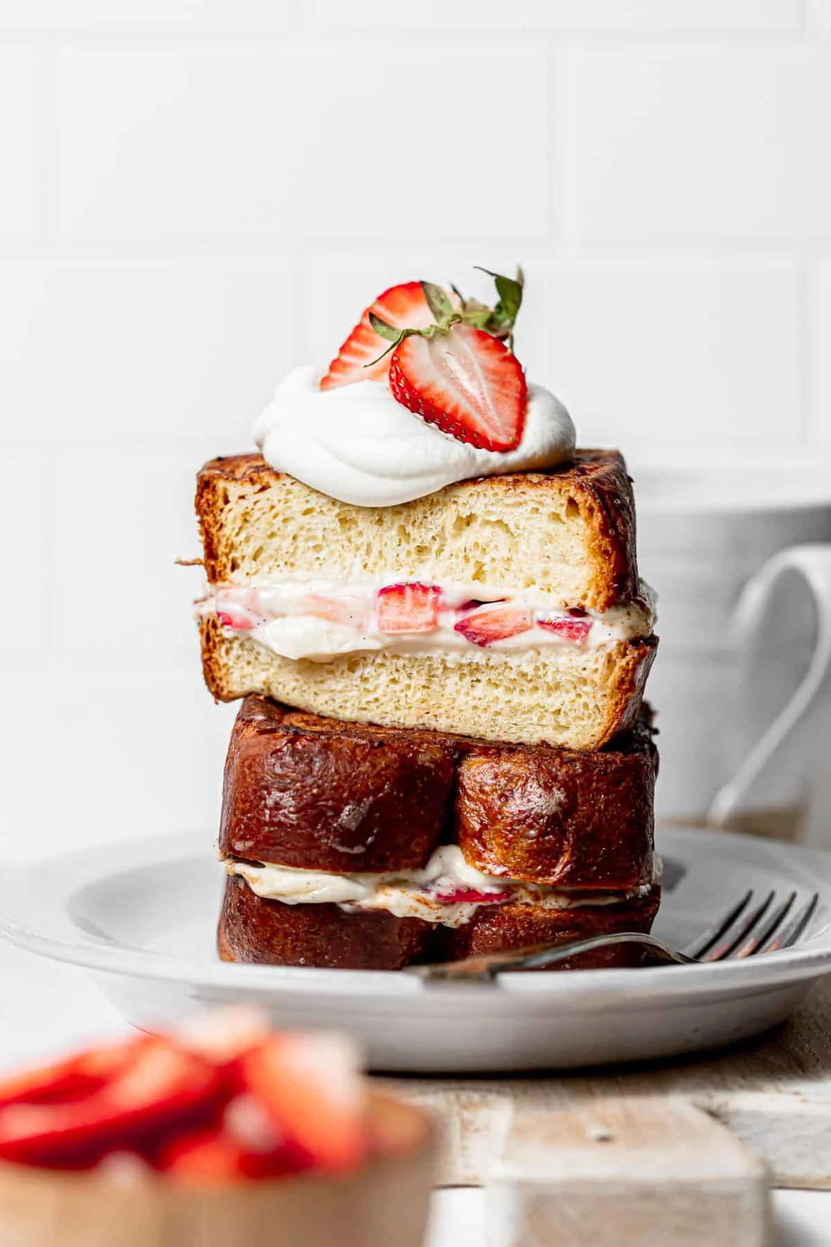 Strawberries & Cream Stuffed French Toast