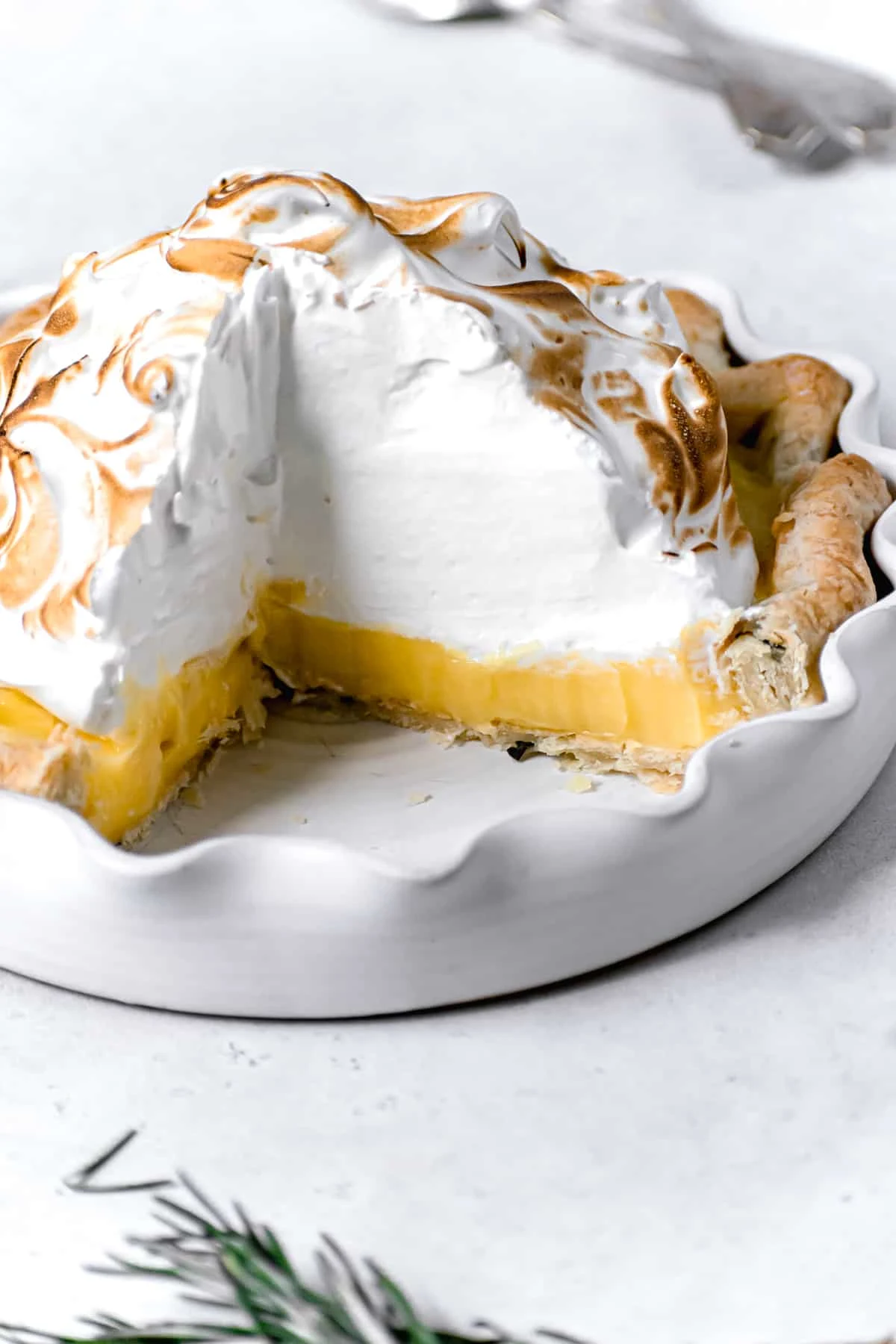 Lemon Meringue Pie with Fresh Rosemary Crust