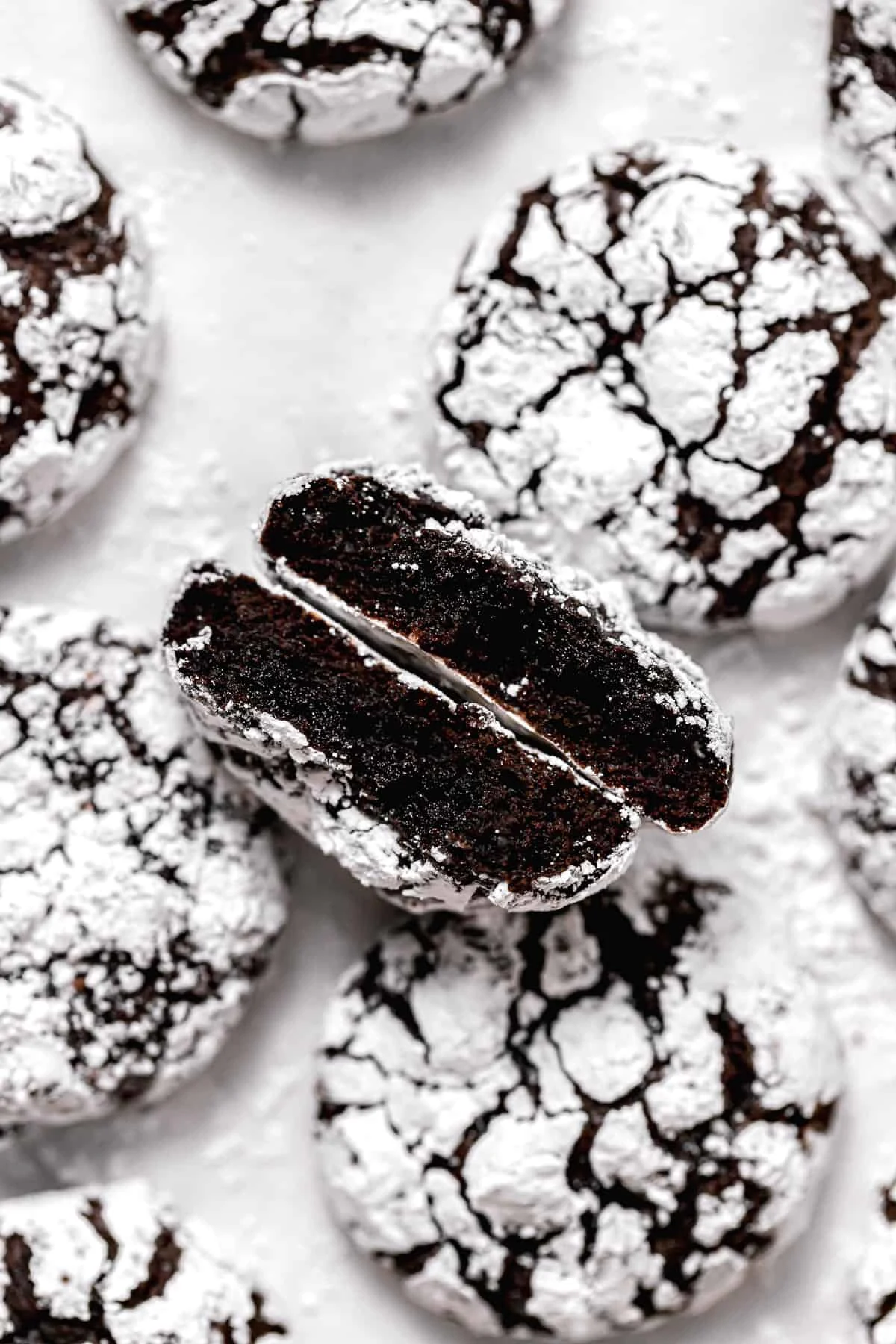 Chocolate Peppermint Crinkle Cookies