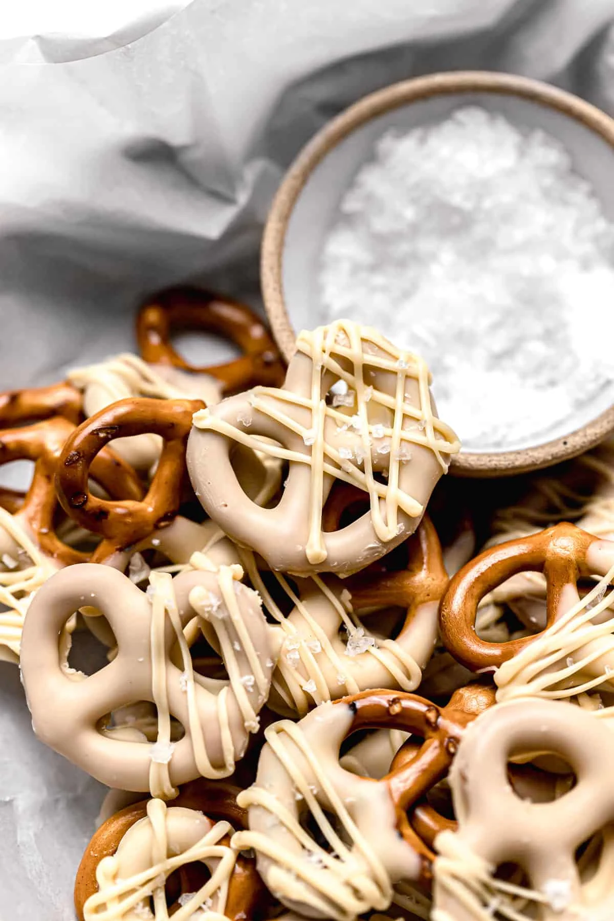 Caramelized White Chocolate Covered Pretzels