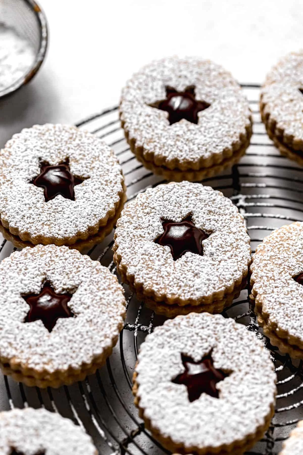 Chocolate Chai Linzer Cookies