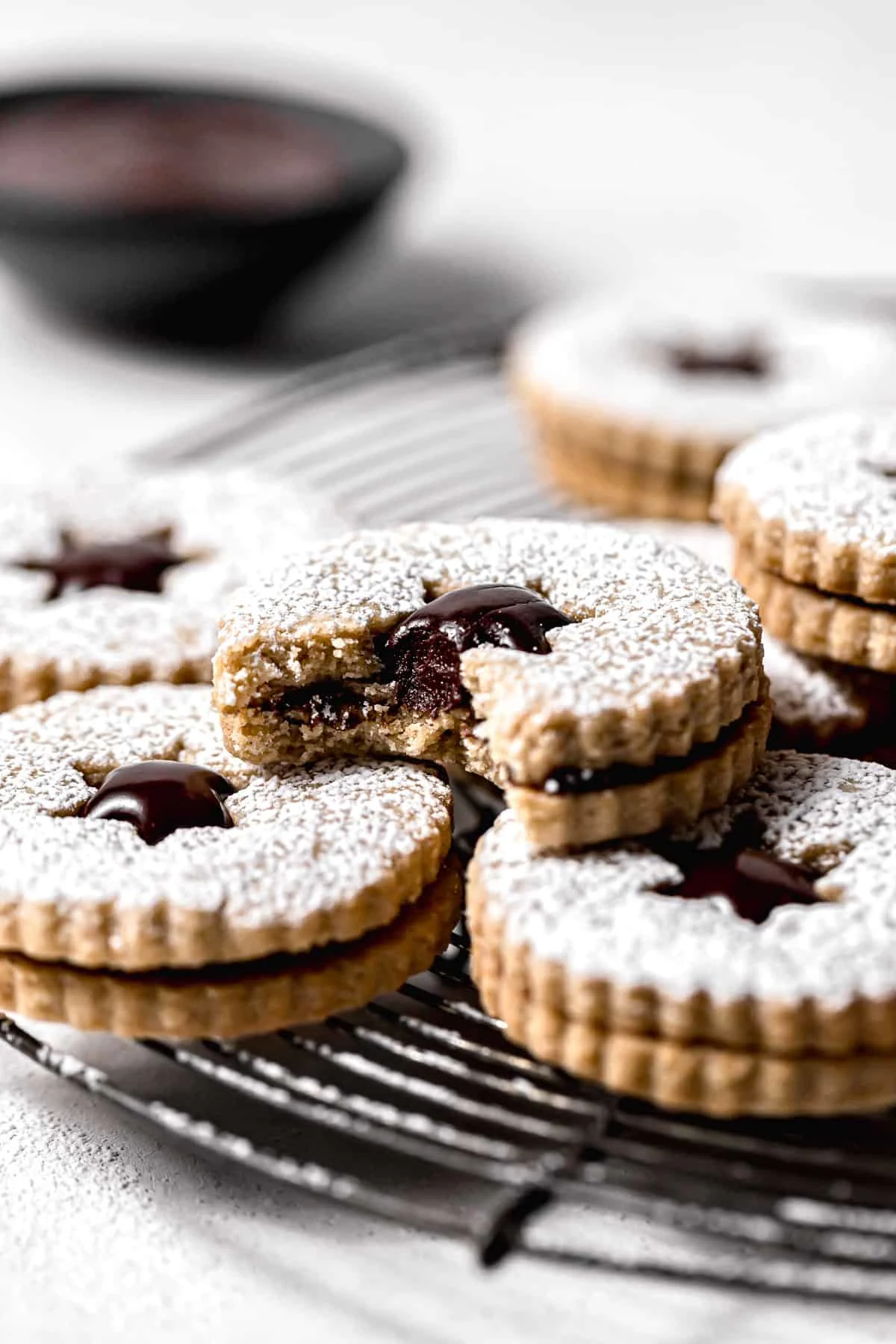 Chocolate Chai Linzer Cookies