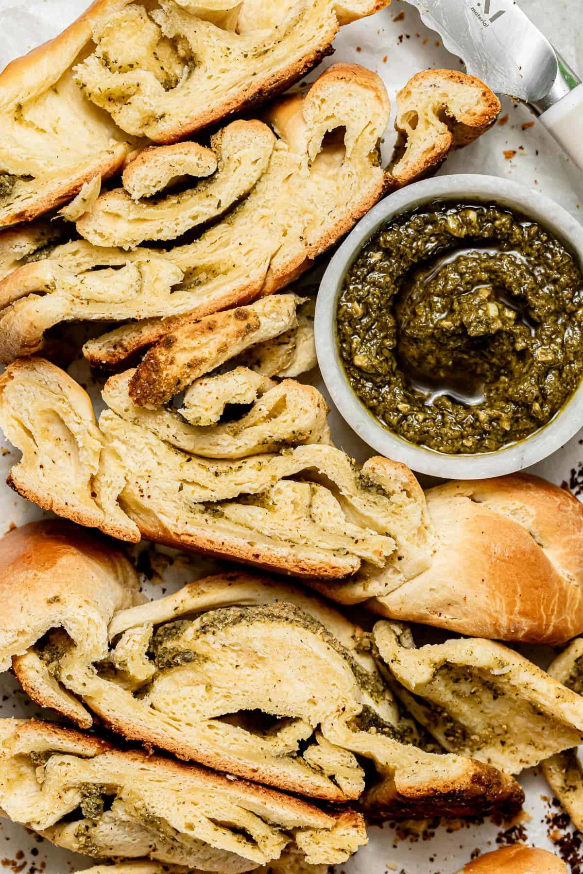 Pesto Brioche Swirl Bread