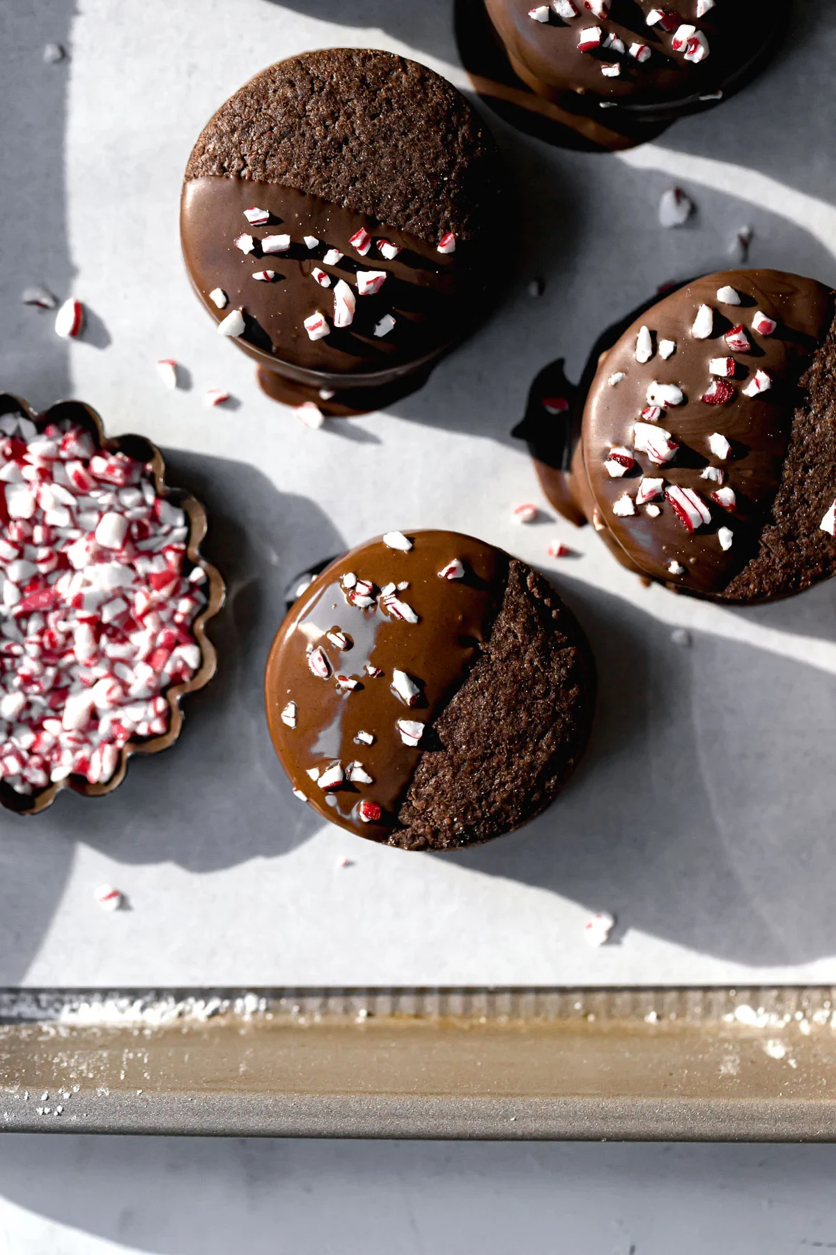 Chocolate Peppermint Sable Cookies