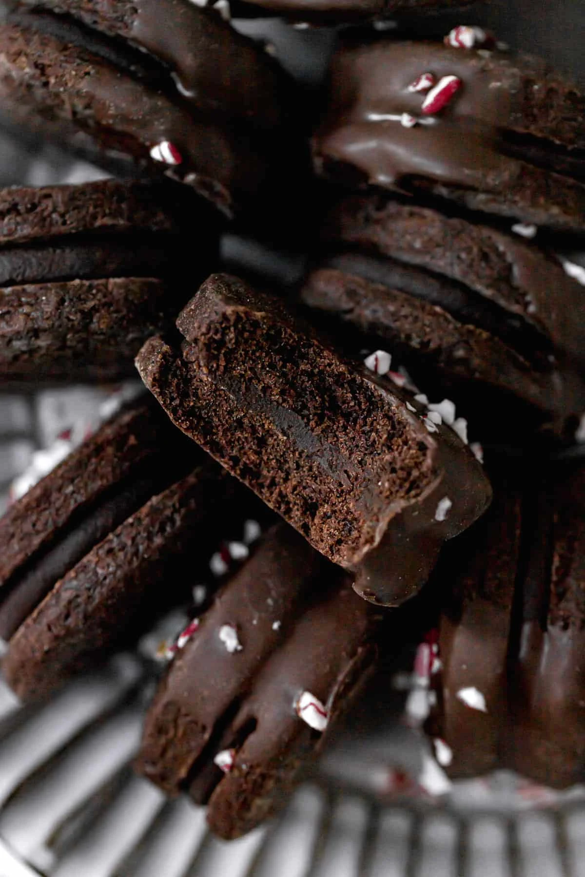 Chocolate Peppermint Sable Cookies
