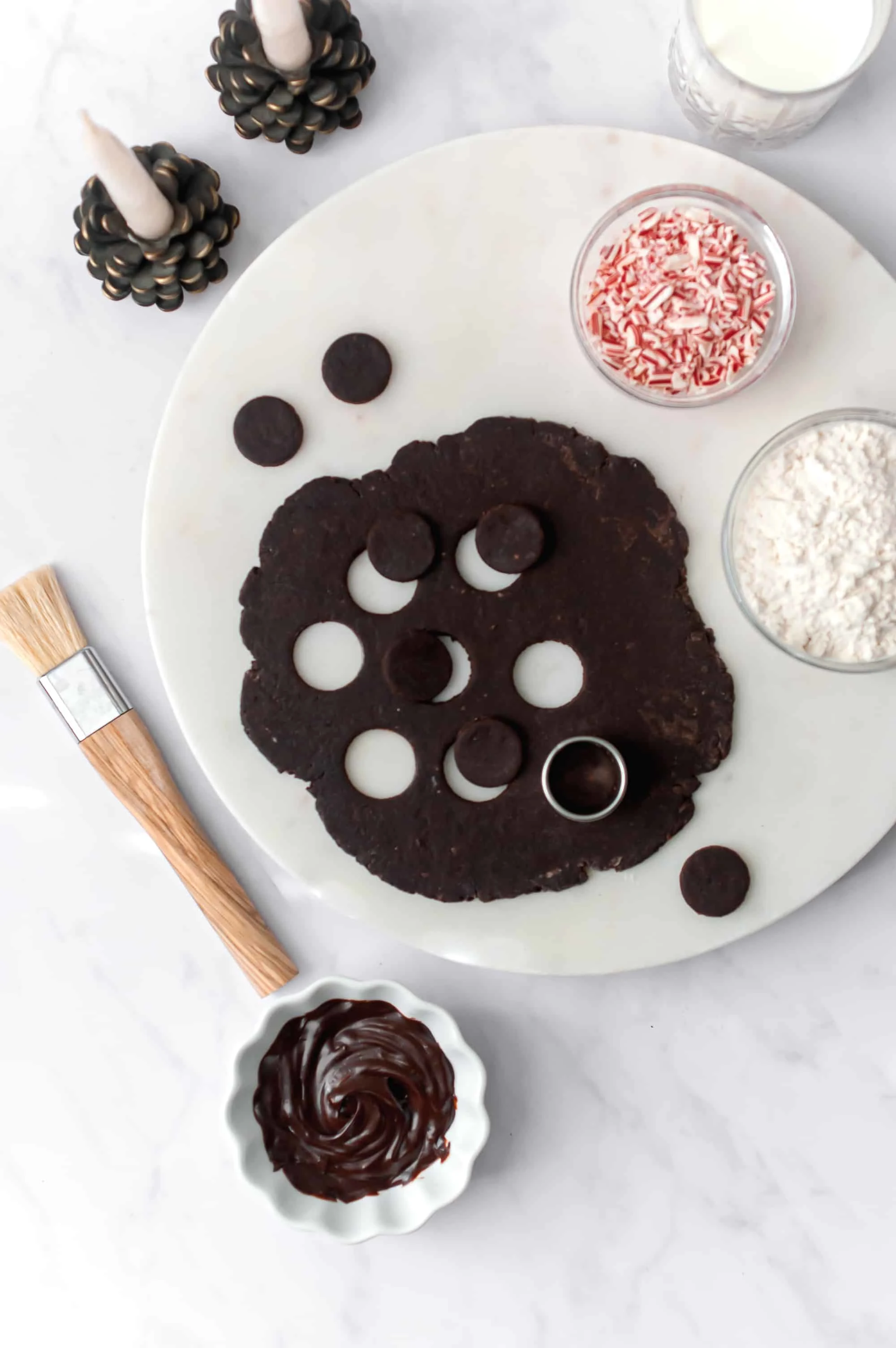 Chocolate Peppermint Sable Cookies