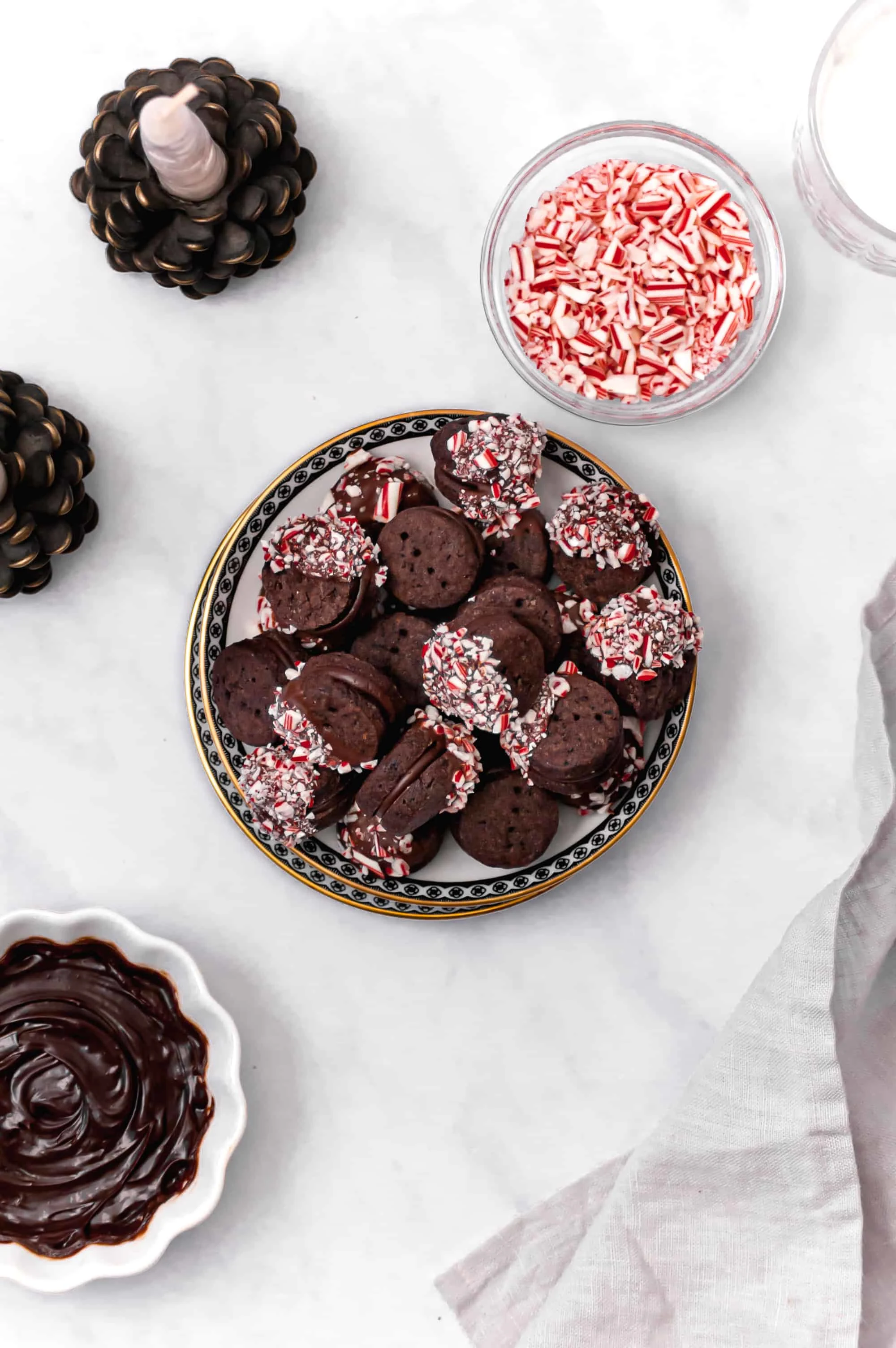 Chocolate Peppermint Sable Cookies