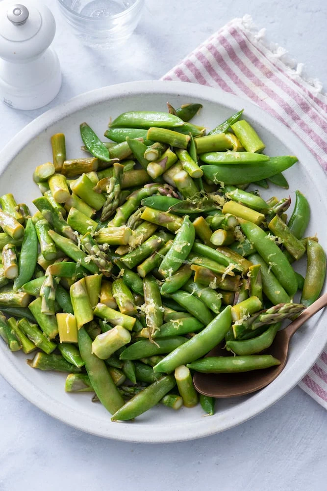 Sugar Snap Pea and Asparagus Saute