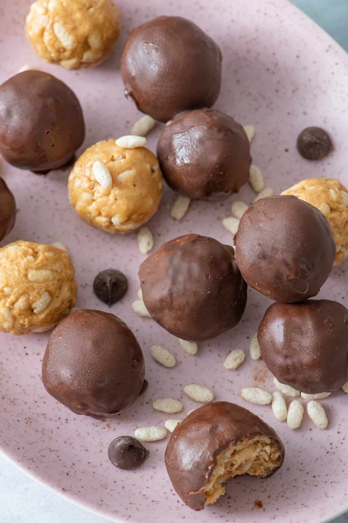 Chocolate Covered Crispy Rice Bites