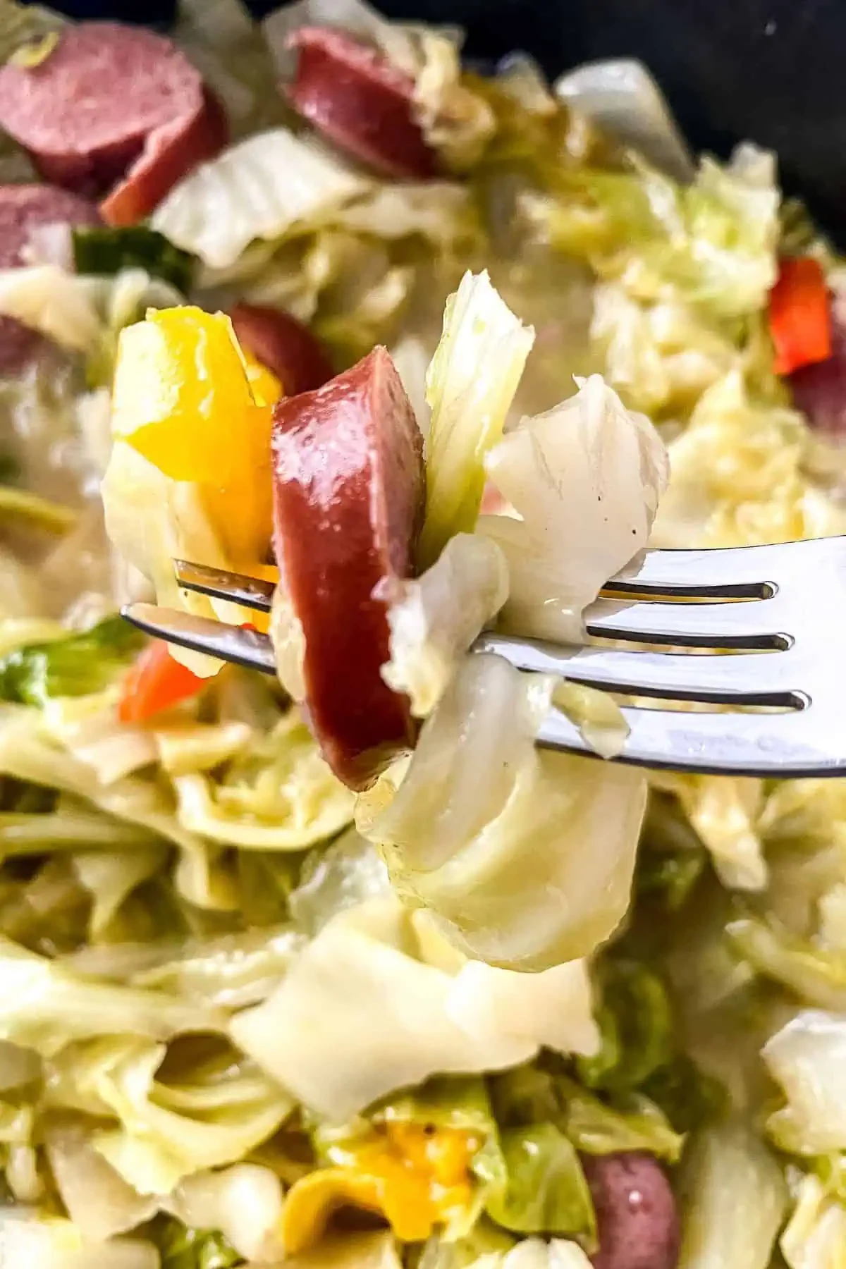 Fried Cabbage and Sausage