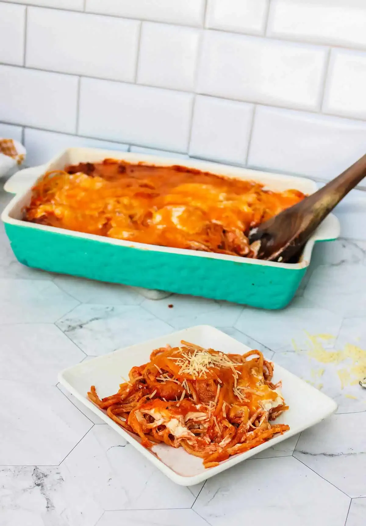 Cheesy Baked Spaghetti