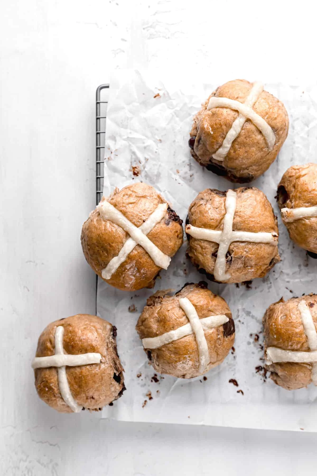 Chocolate Chip Hot Cross Buns