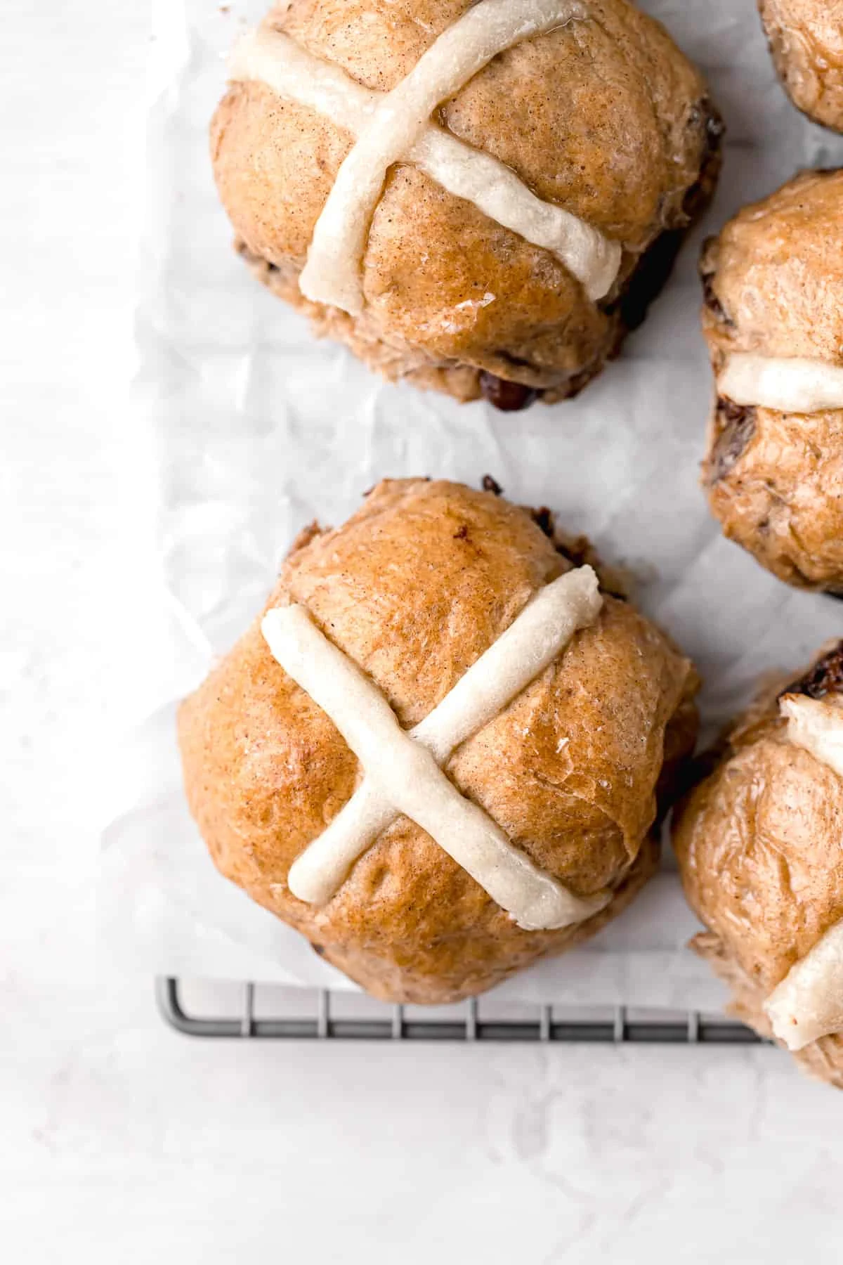 Chocolate Chip Hot Cross Buns
