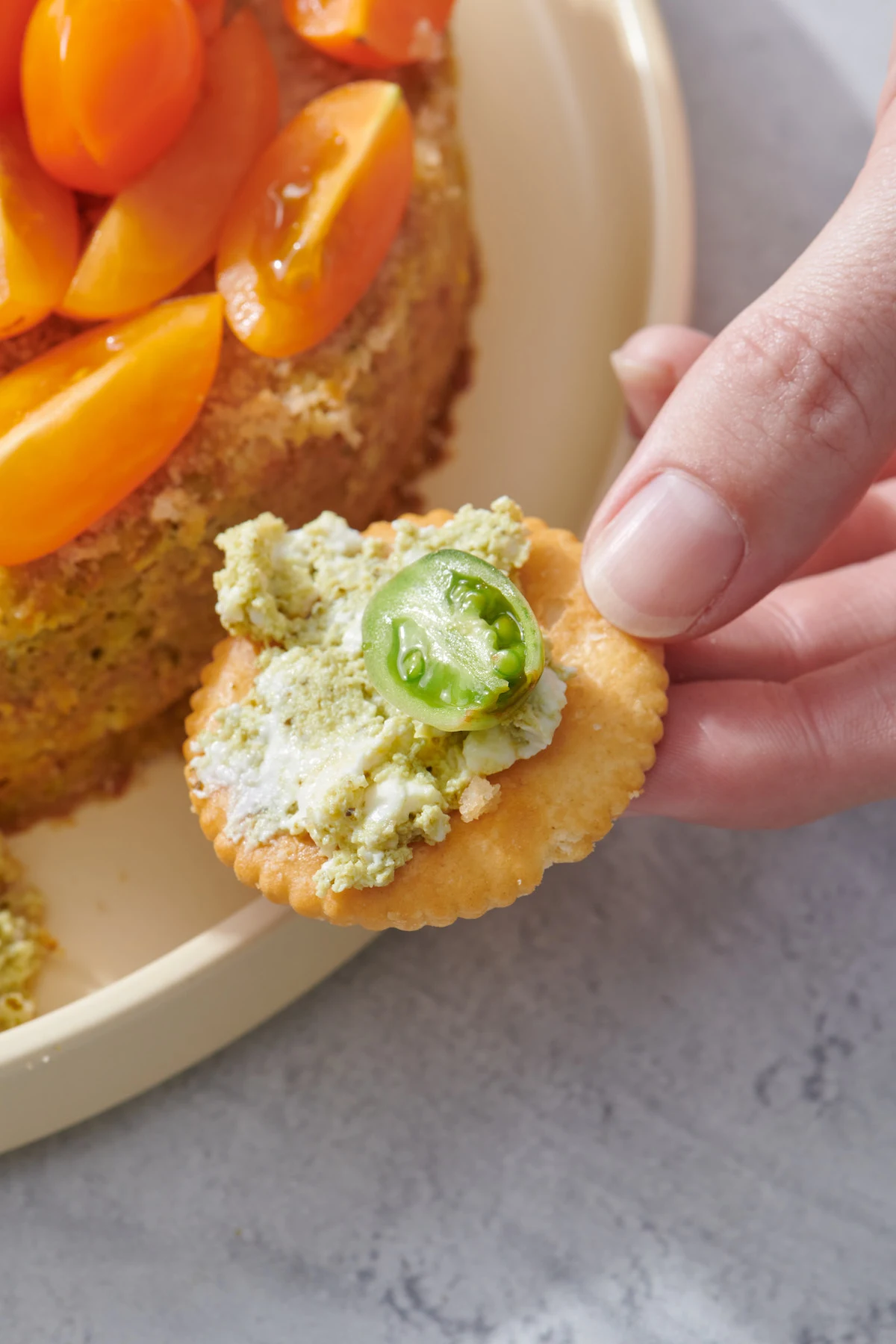Savory Basil Pesto Cheesecake Dip