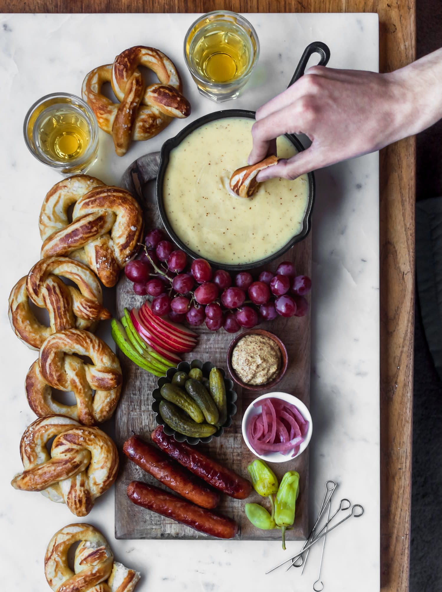 Beer Cheese Fondue + Game Day Snacks!