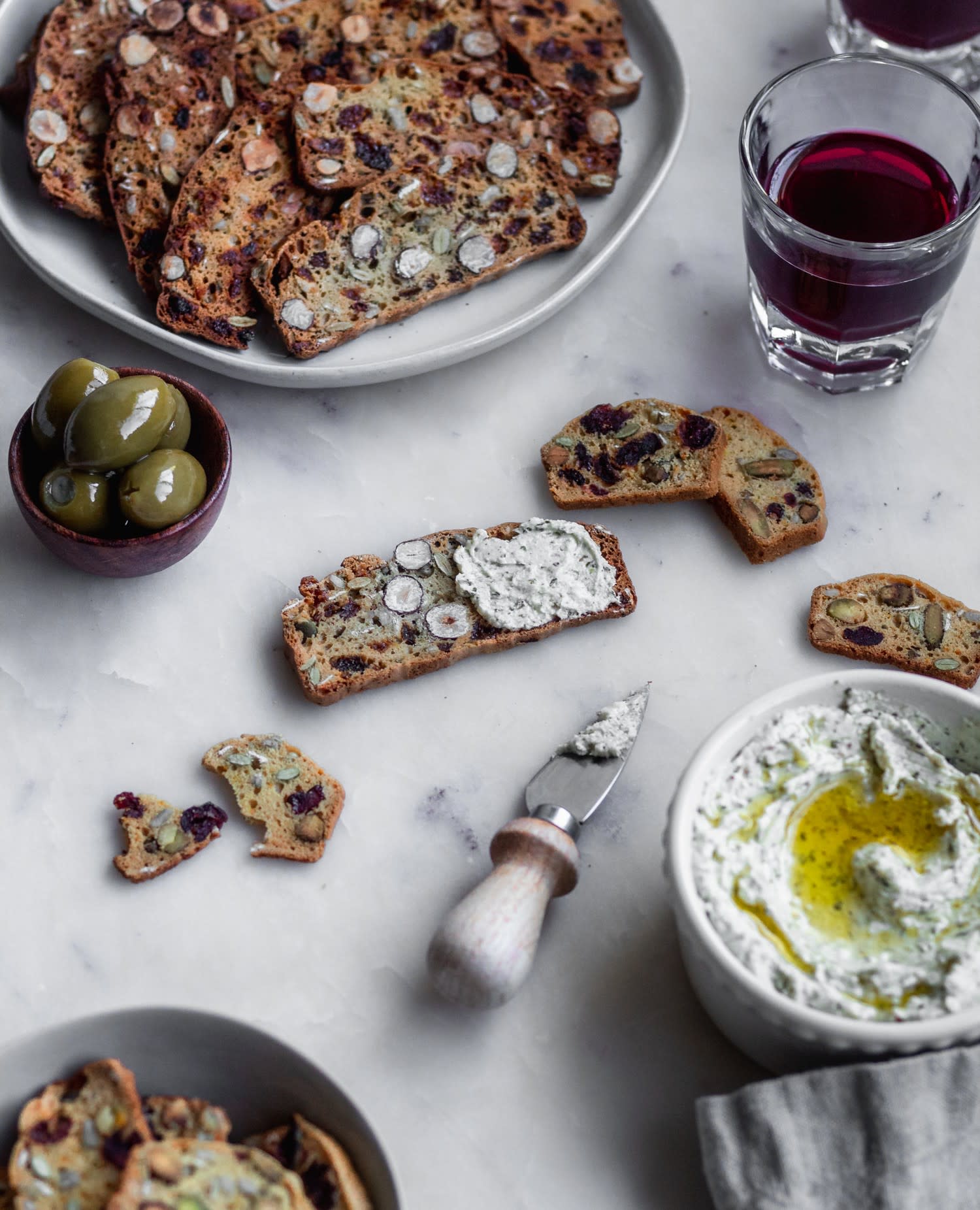 Homemade Fruit And Nut Crisps + Za’Atar Whipped Feta
