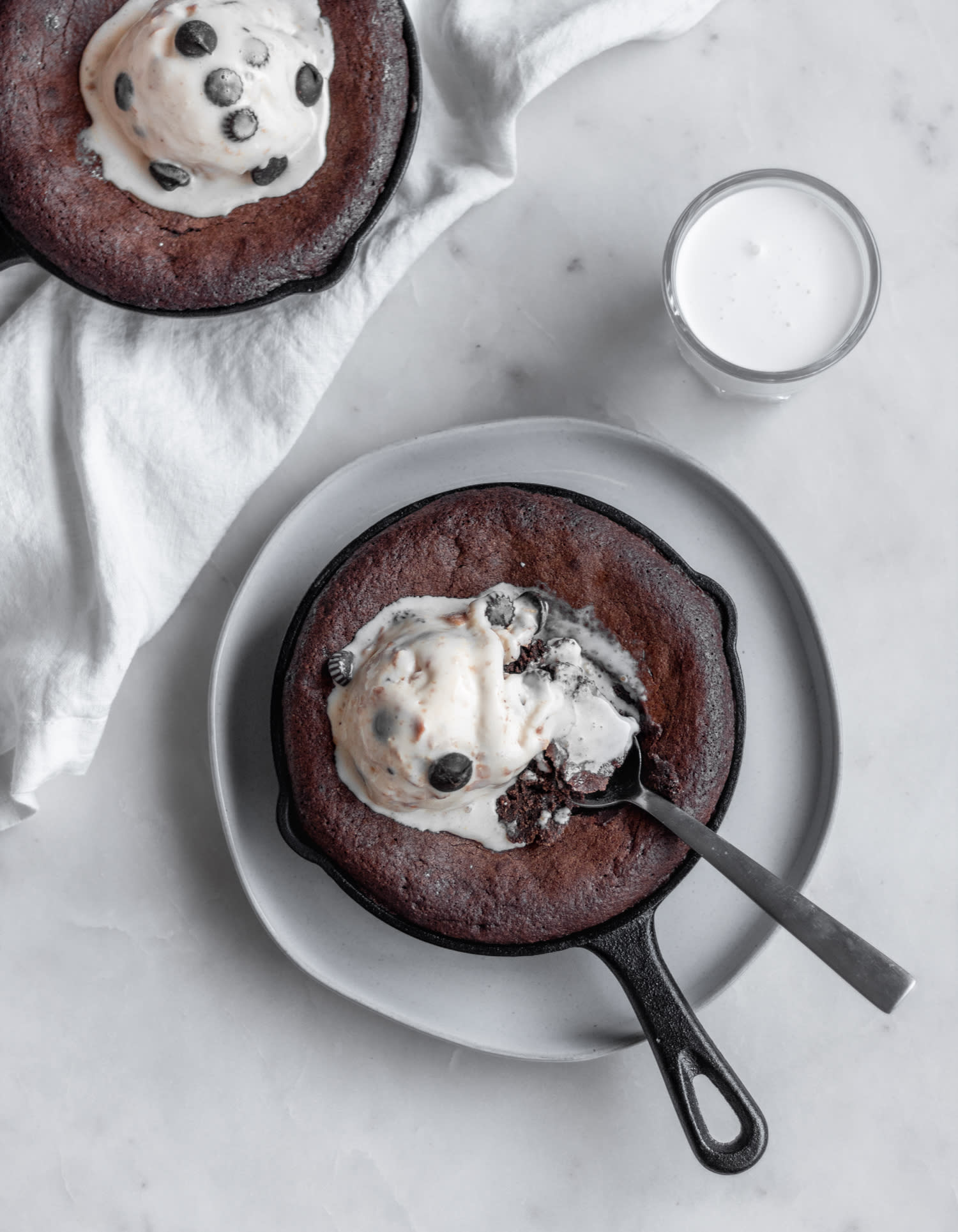 Chocolate Peanut Butter Lava Cake Skillets