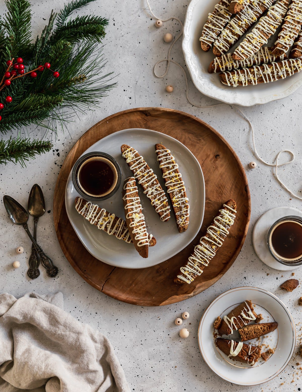 Gingerbread Biscotti With White Chocolate & Lemon