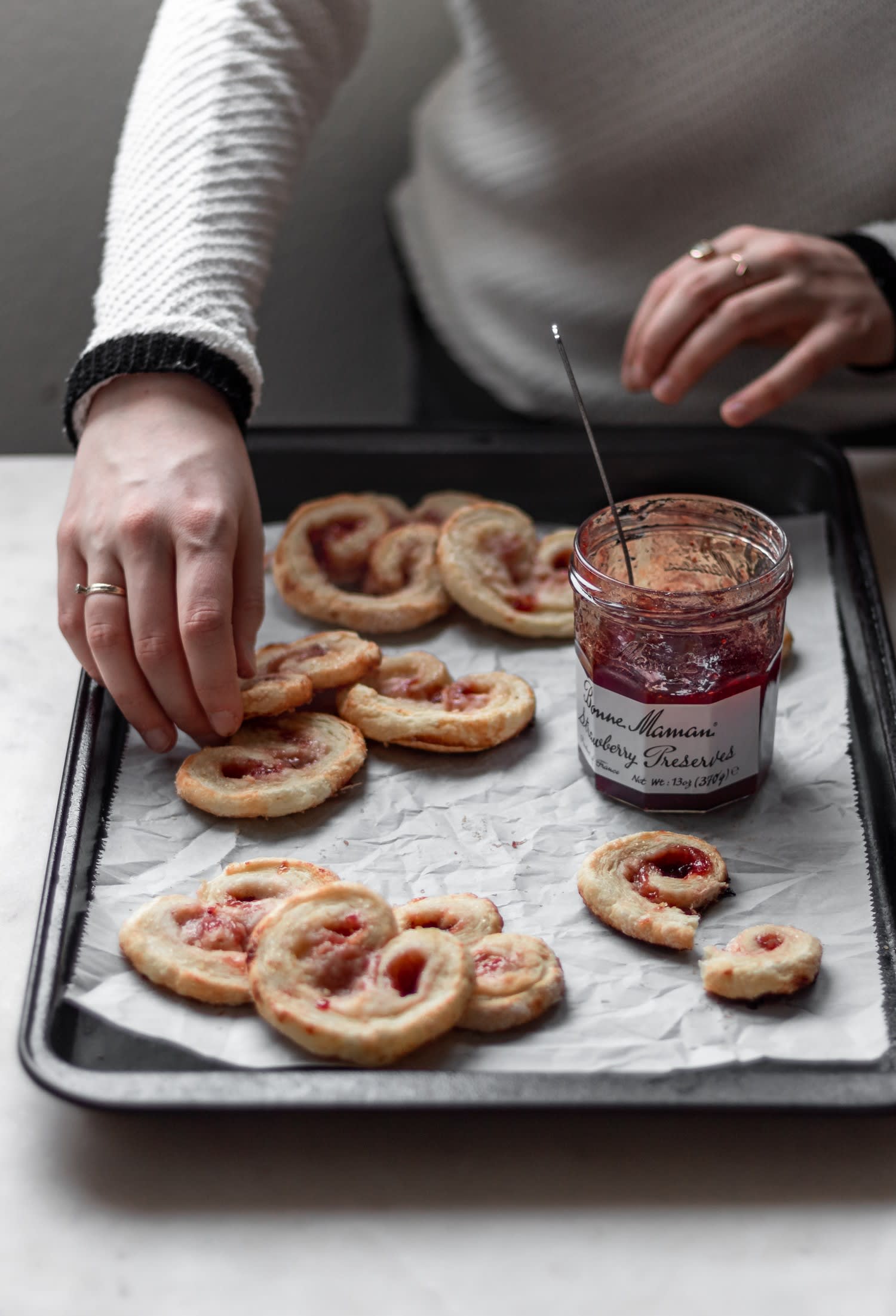 Strawberry Palmiers With Cream Cheese
