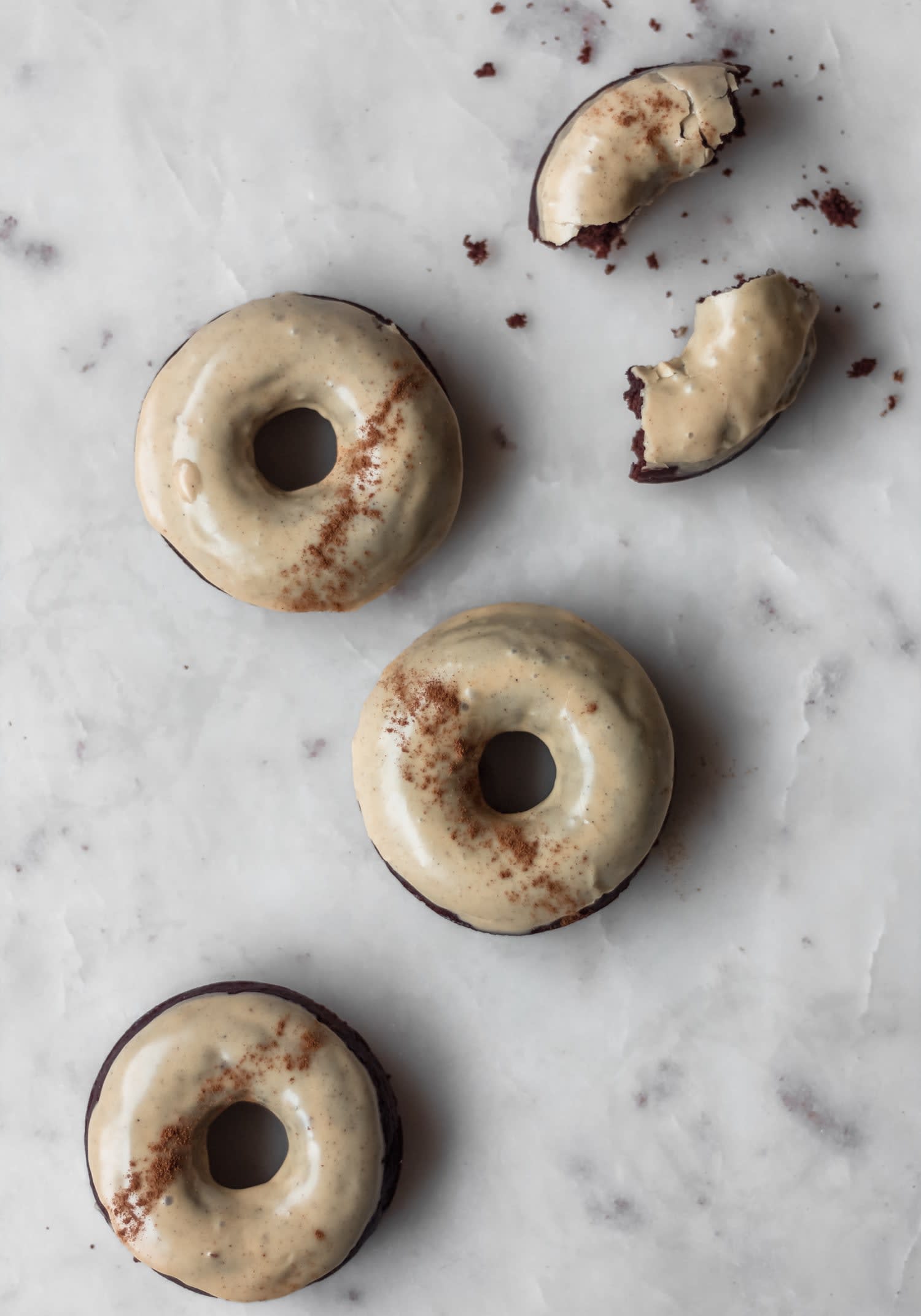 Chocolate Donuts With Masala Chai Glaze