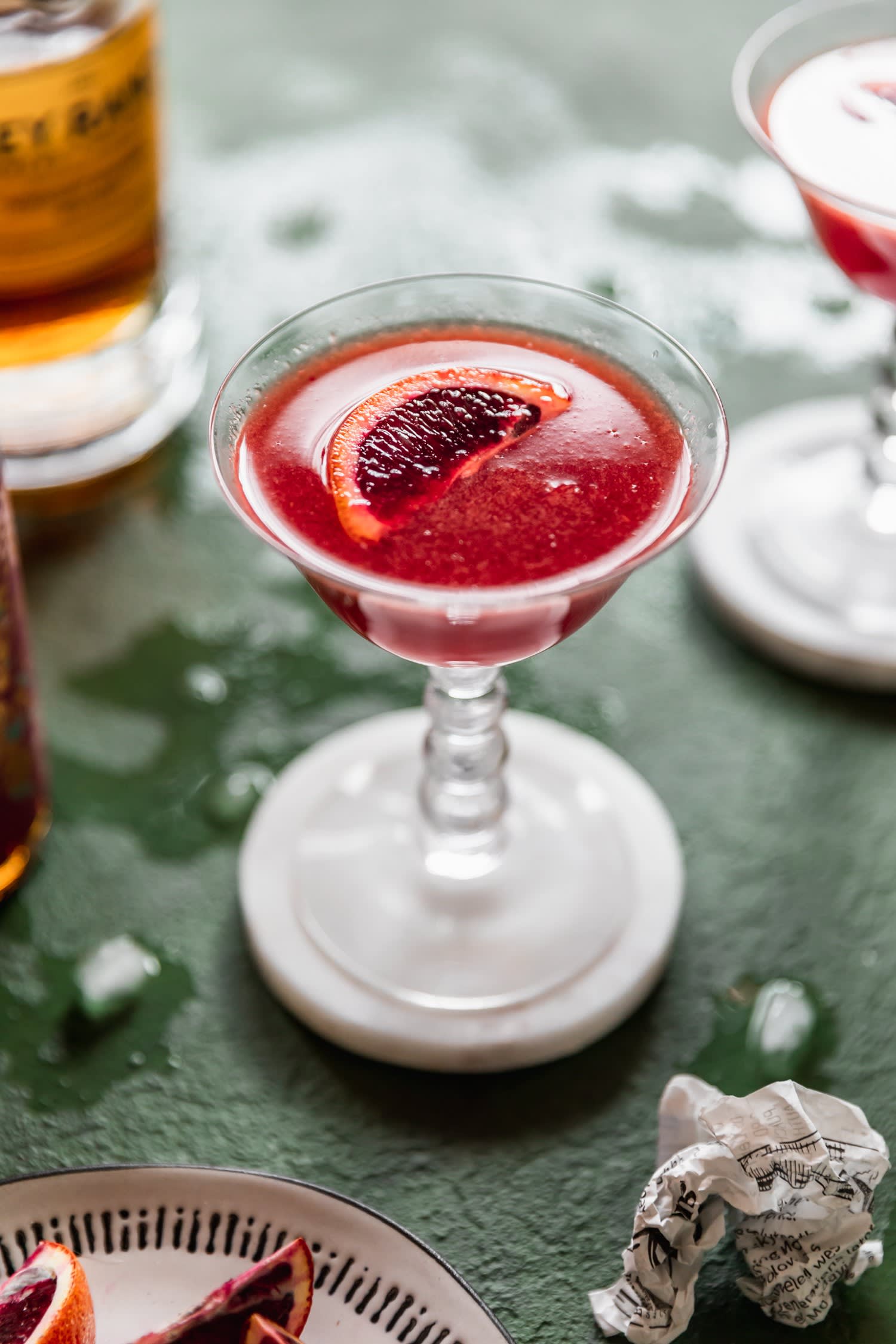 Blood Orange Bourbon Aperol Cocktail (A.K.A. The Crumpled Receipt)