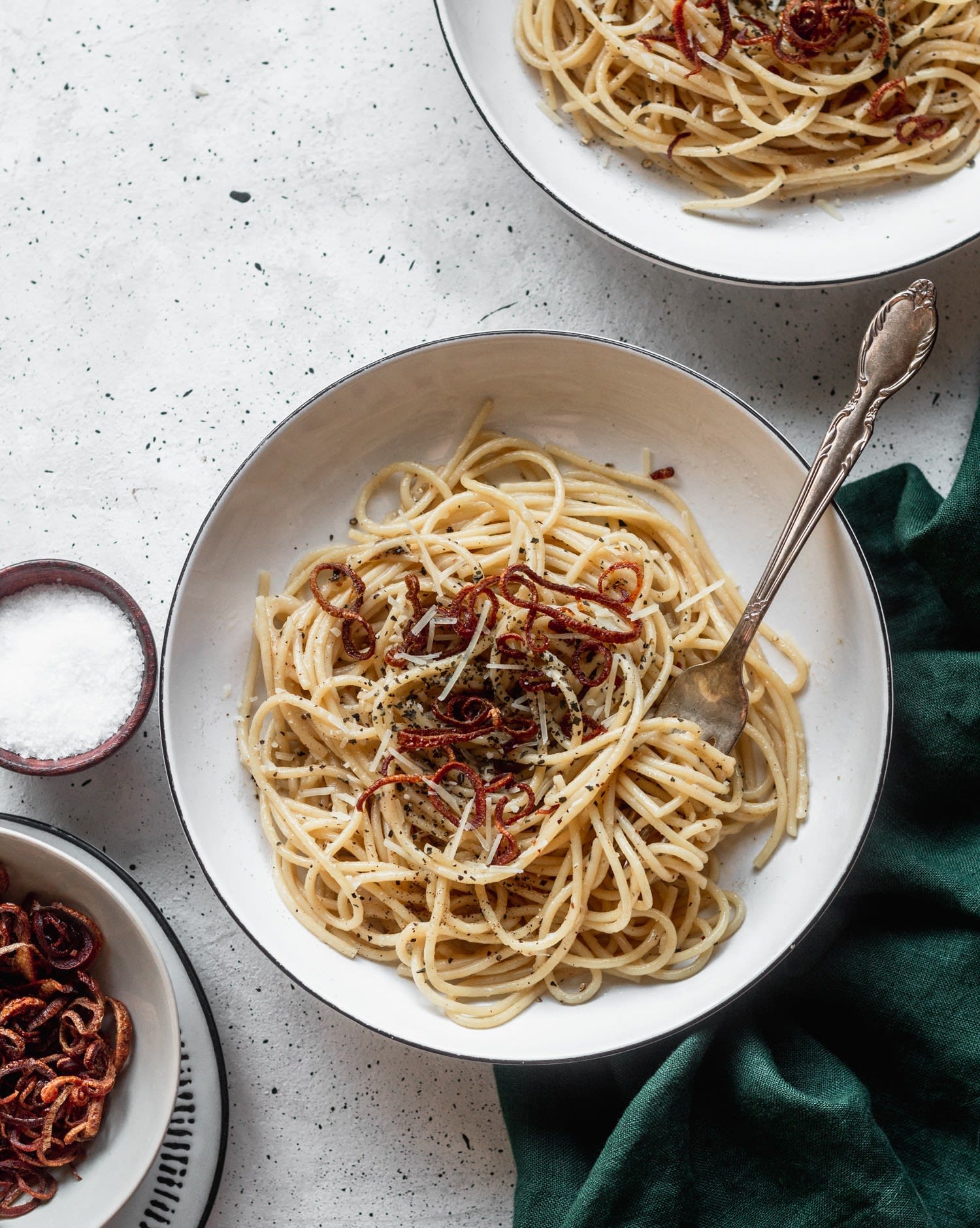Cacio E Pepe With Fried Shallots