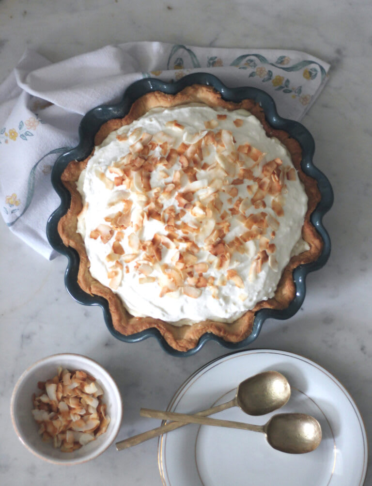 Coconut Cream Pie With Macadamia Nut Caramel