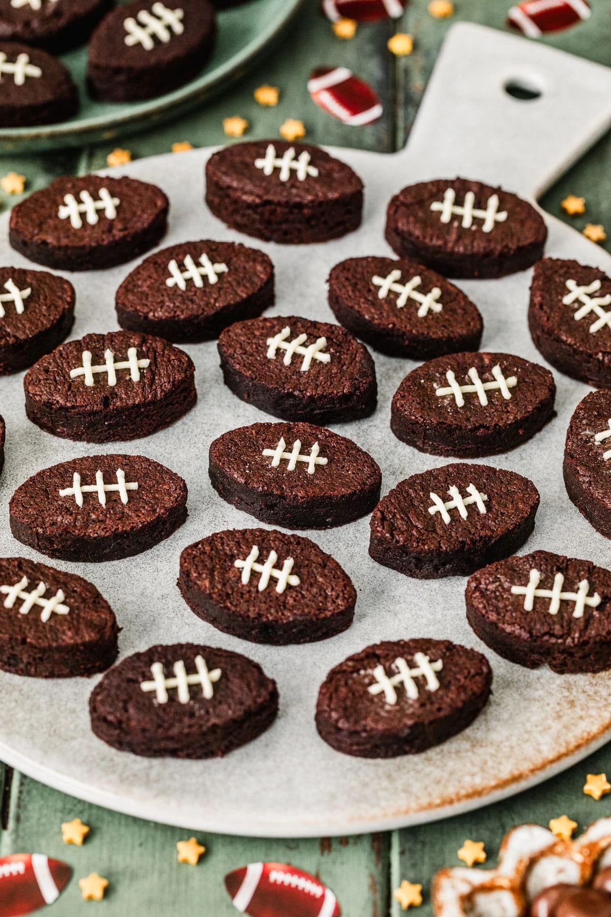 Chewy Mini Football Brownies