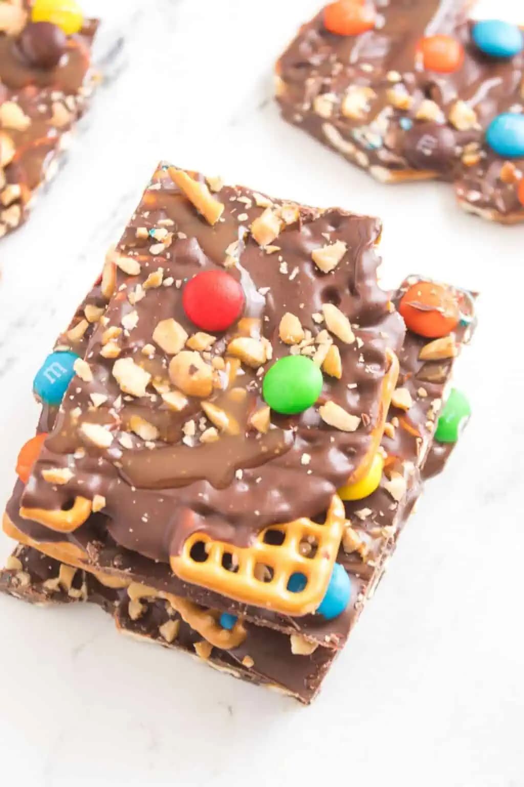Chocolate Caramel Pretzel Bark