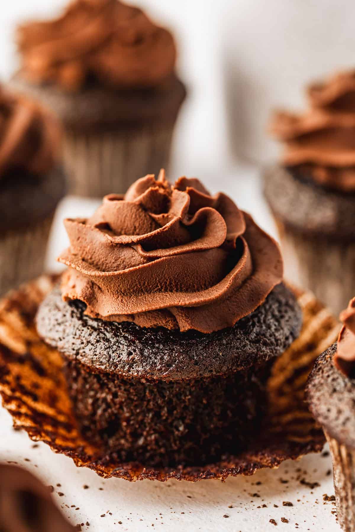 Small Batch Chocolate Cupcakes with Oil