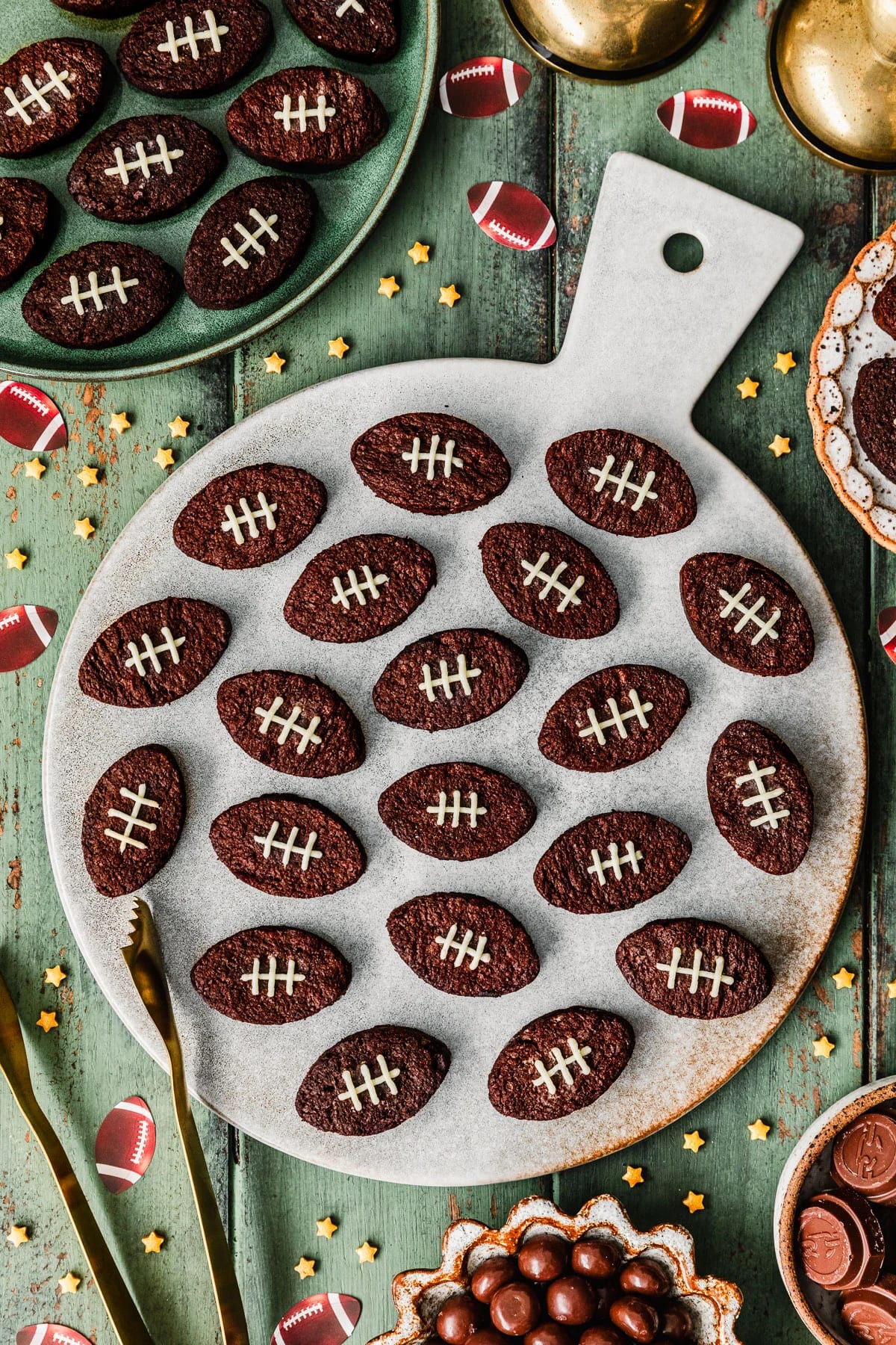 Chewy Mini Football Brownies