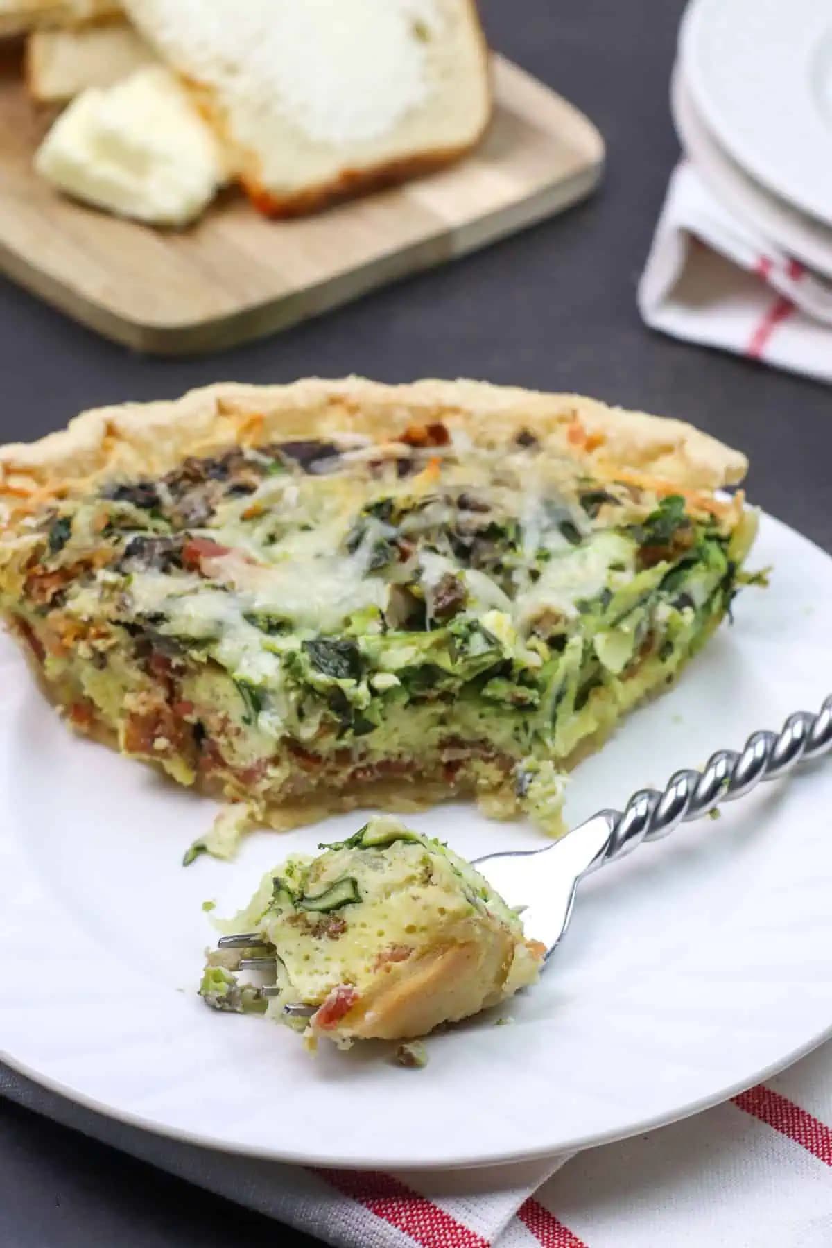 Spinach and Bacon Quiche