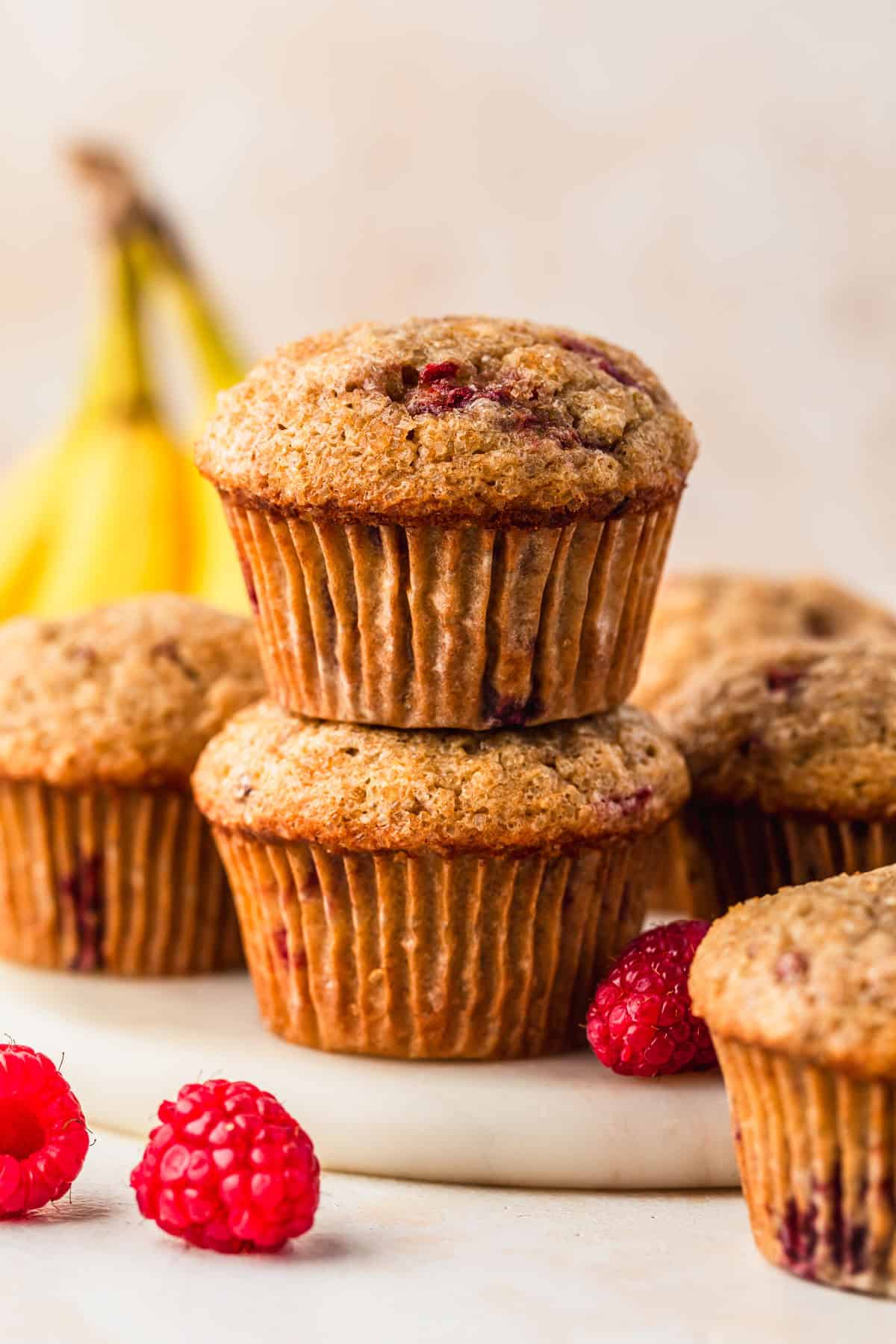 Easy Small Batch Raspberry Banana Muffins