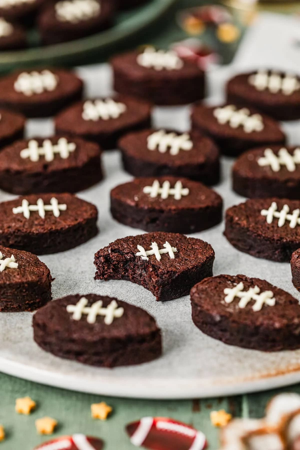 Chewy Mini Football Brownies