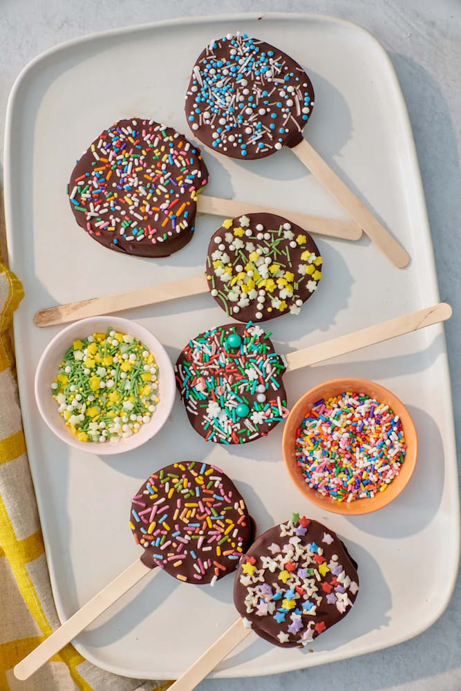 Chocolate Covered Apple Lollipops