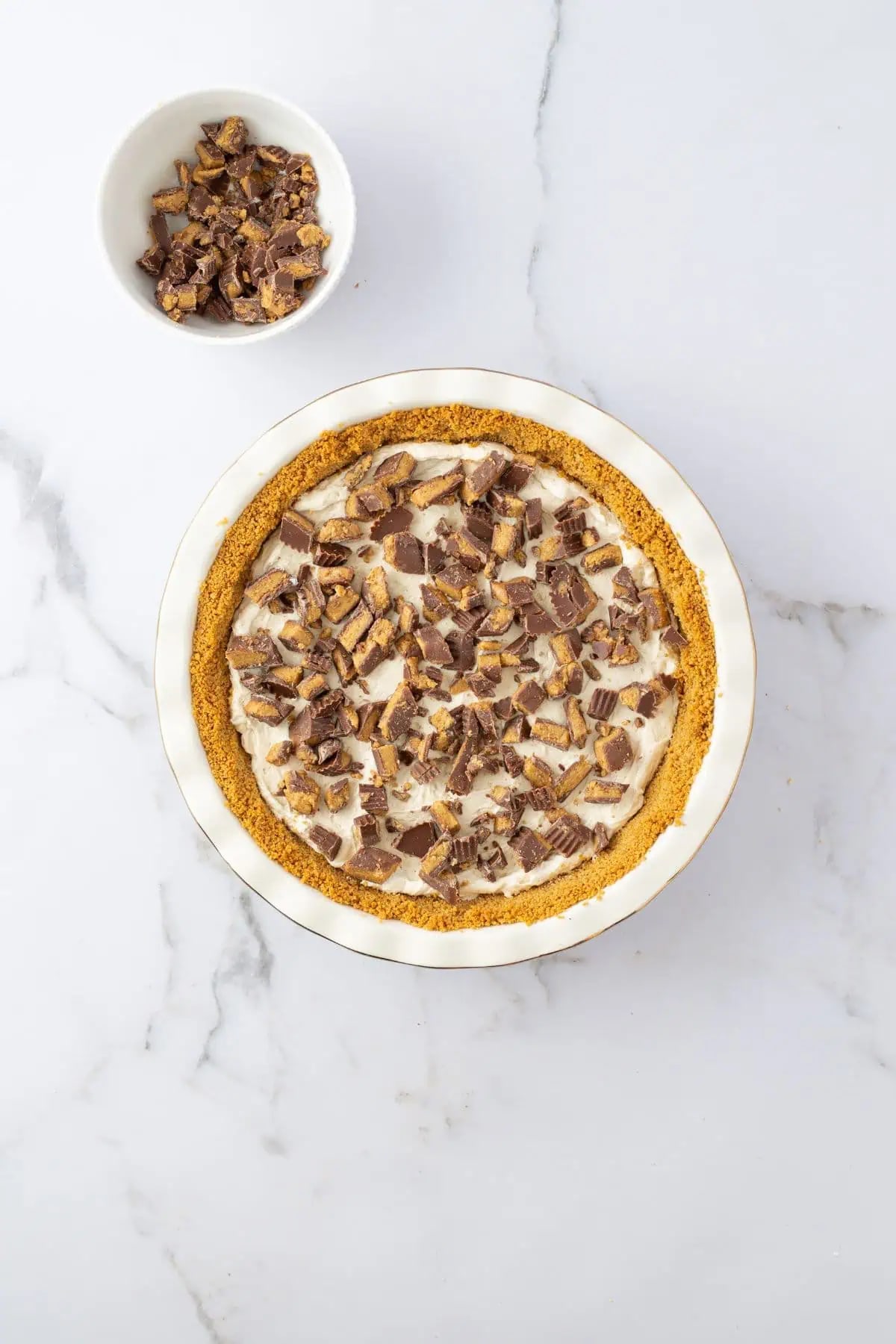 No Bake Chocolate and Peanut Butter Pie