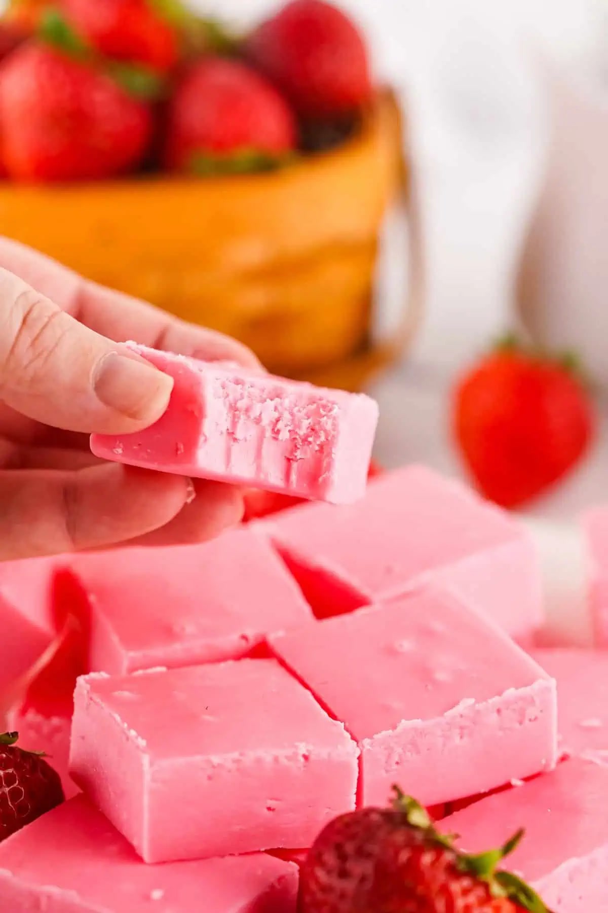 Strawberry Fudge (2 Ingredients)