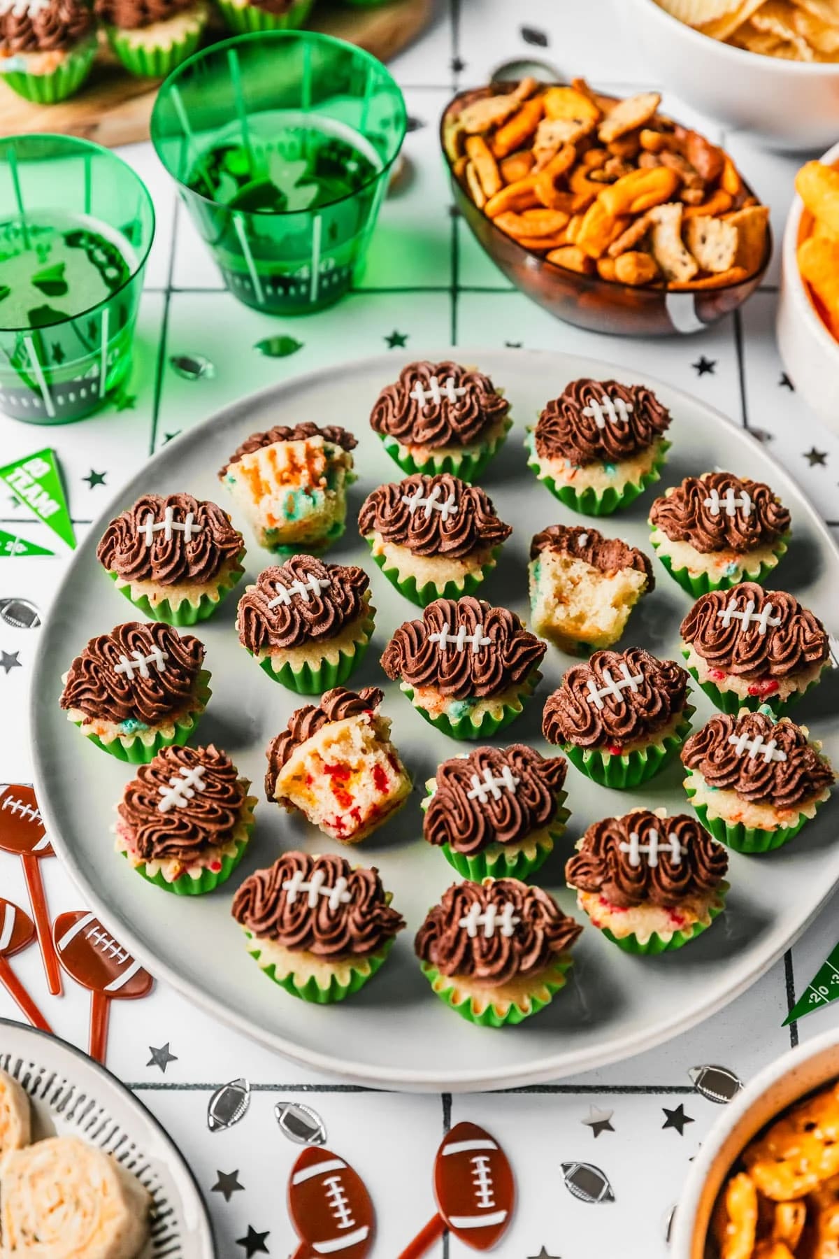 Mini Football Cupcakes
