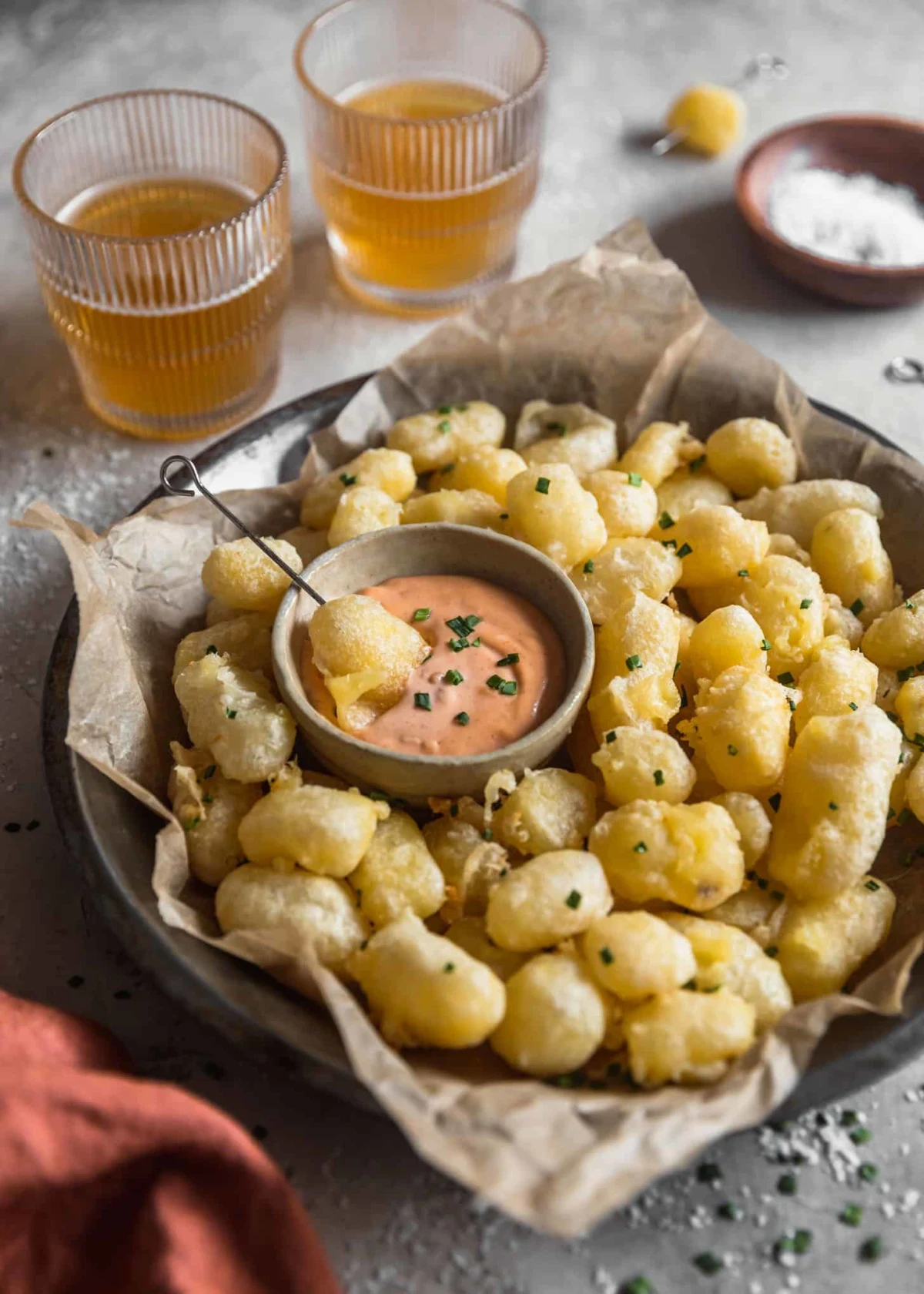 Tempura Fried Cheese Curds With Sriracha Mayo