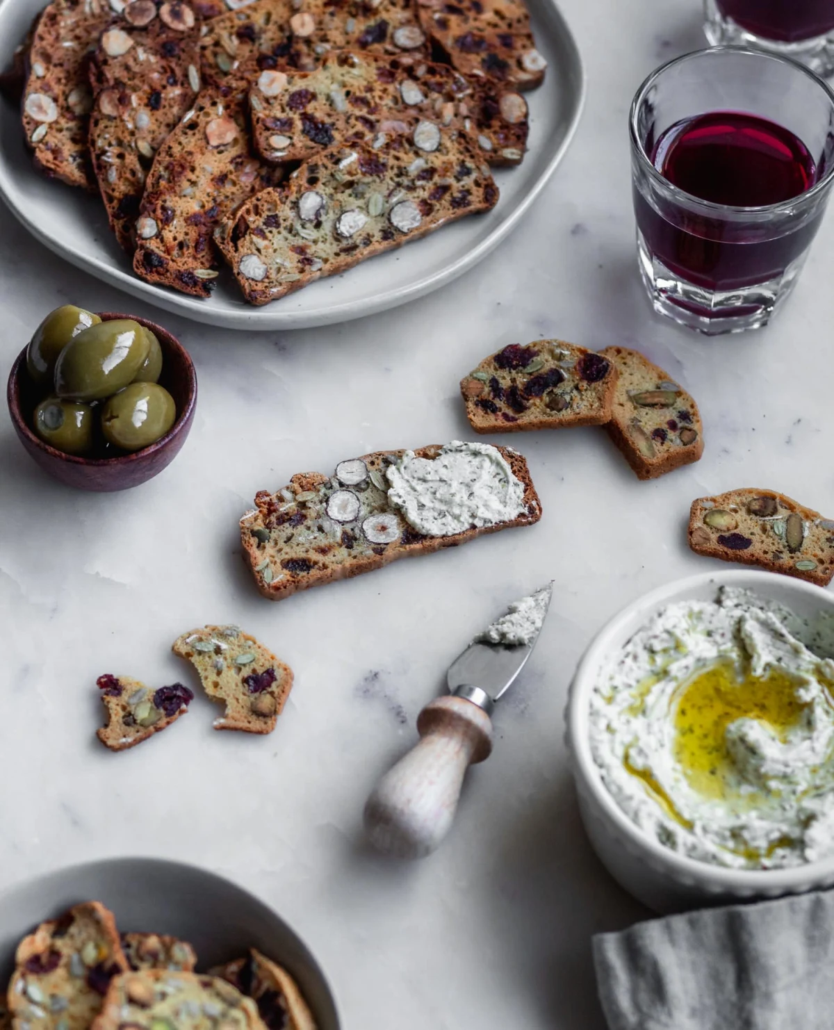 Homemade Fruit And Nut Crisps + Za’Atar Whipped Feta