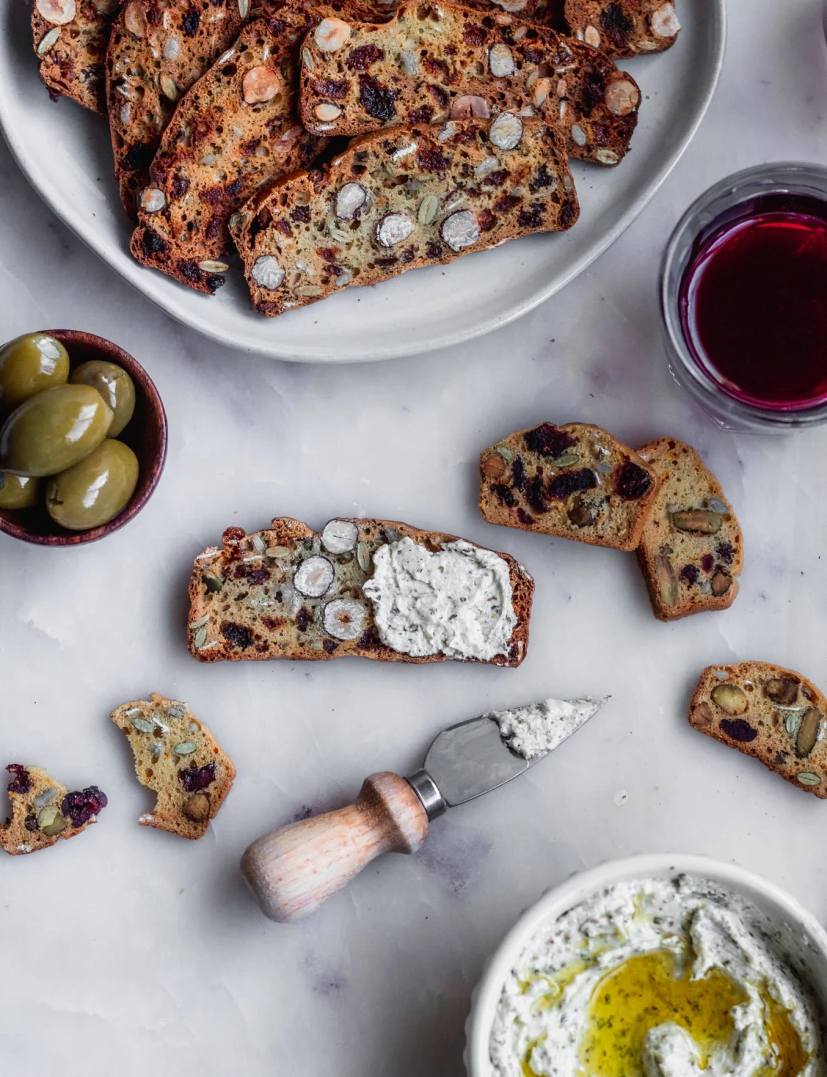 Homemade Fruit And Nut Crisps + Za’Atar Whipped Feta