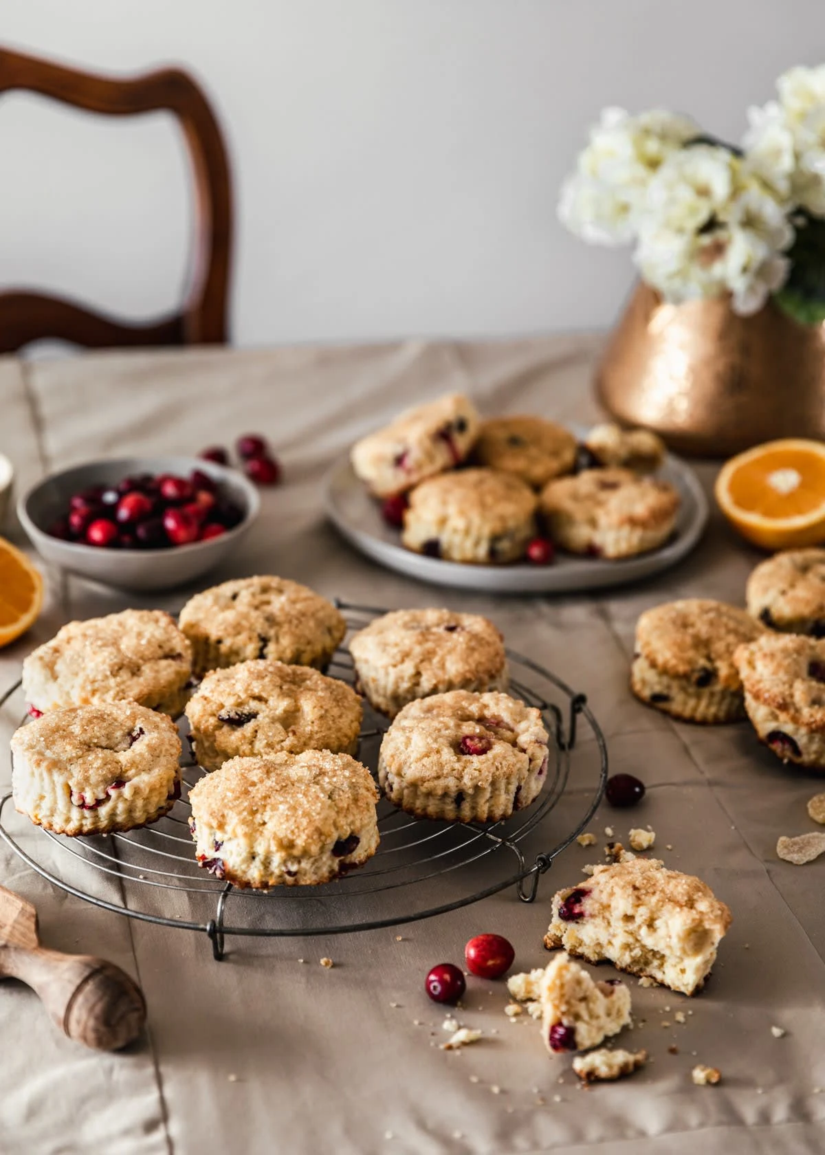 Cranberry Orange Scones With Candied Ginger