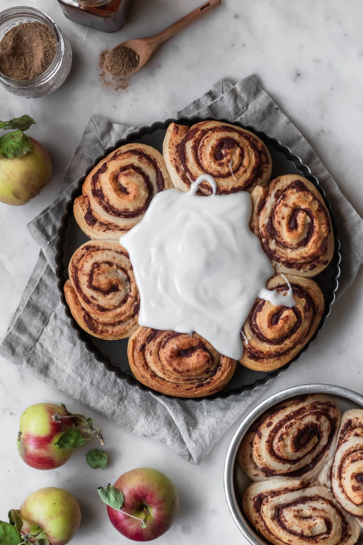 Apple Butter Cinnamon Rolls With Brown Butter Frosting