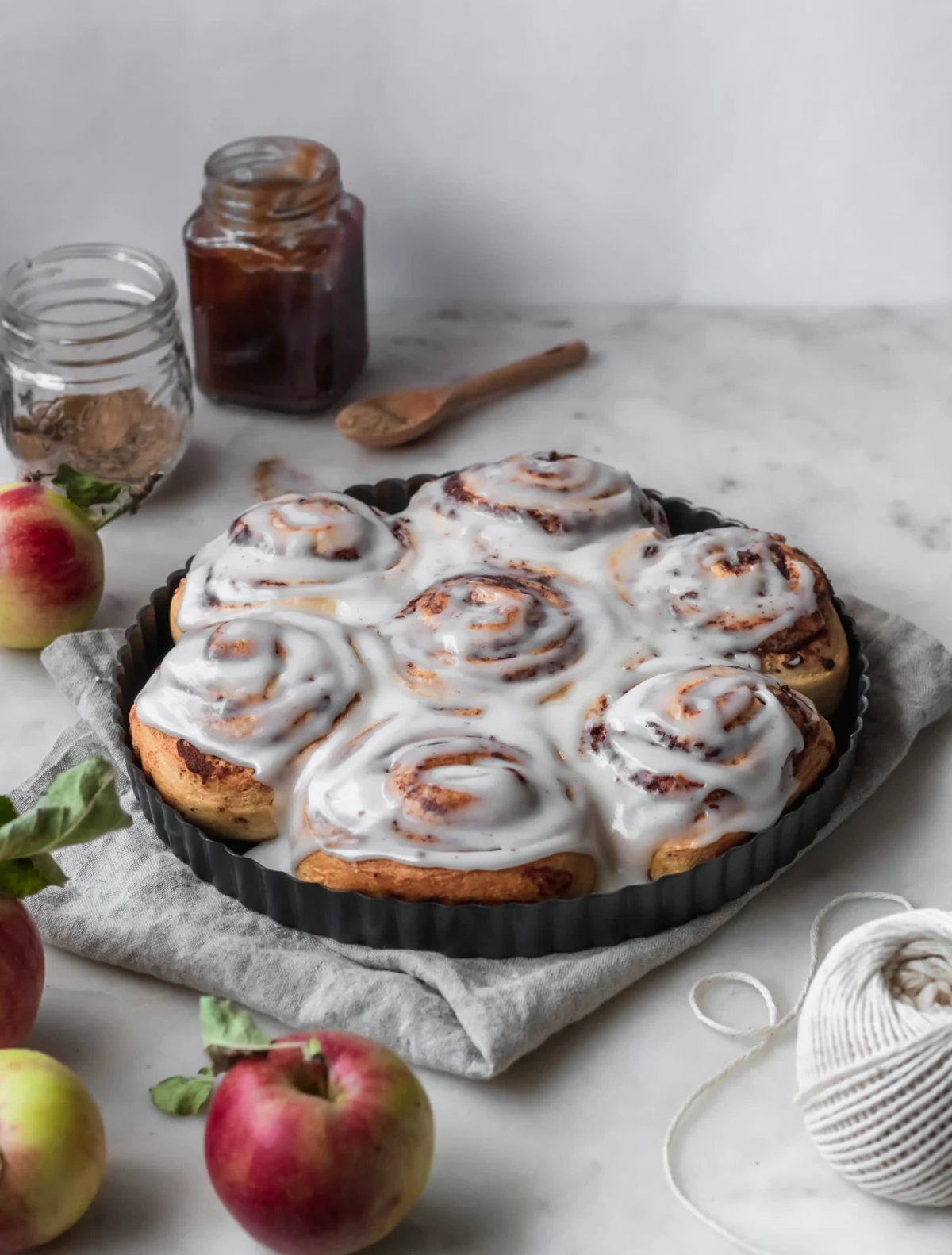 Apple Butter Cinnamon Rolls With Brown Butter Frosting