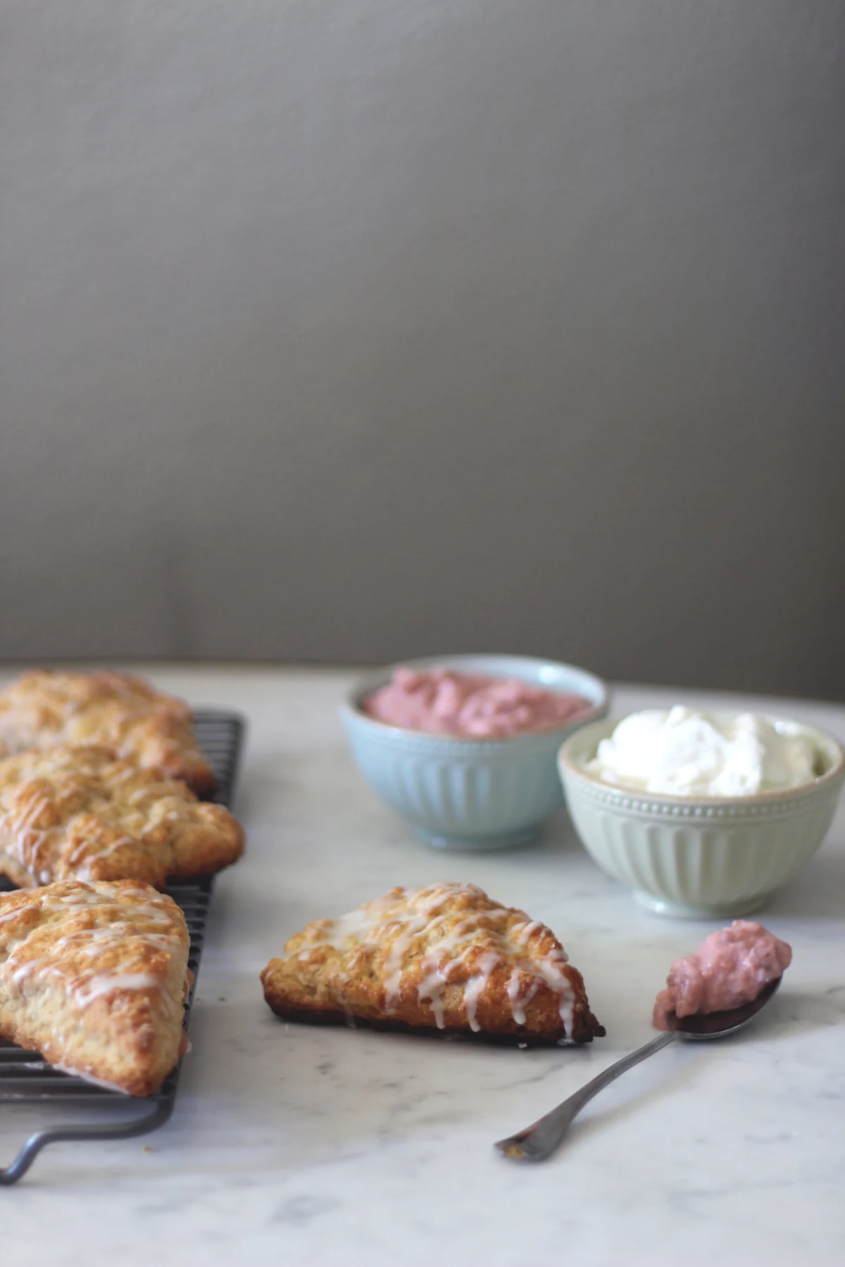 Vanilla + Cardamom Scones With Strawberry Curd