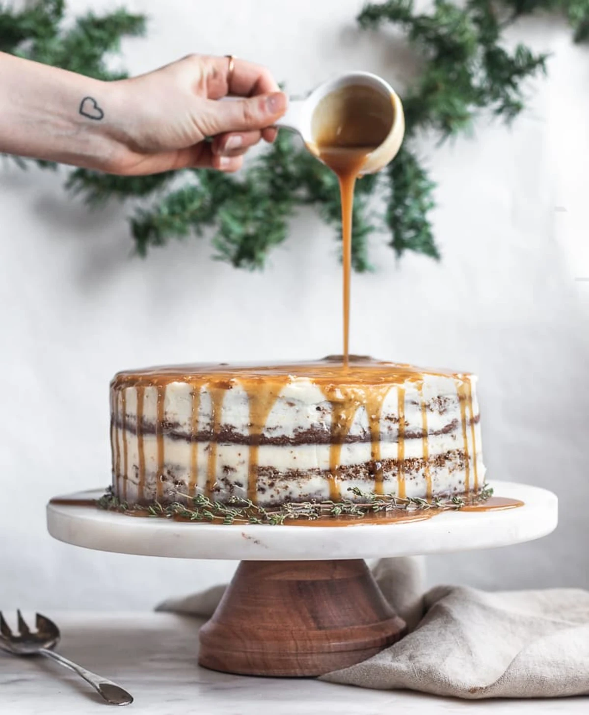 Gingerbread Cake With Orange Buttercream And Bourbon Caramel